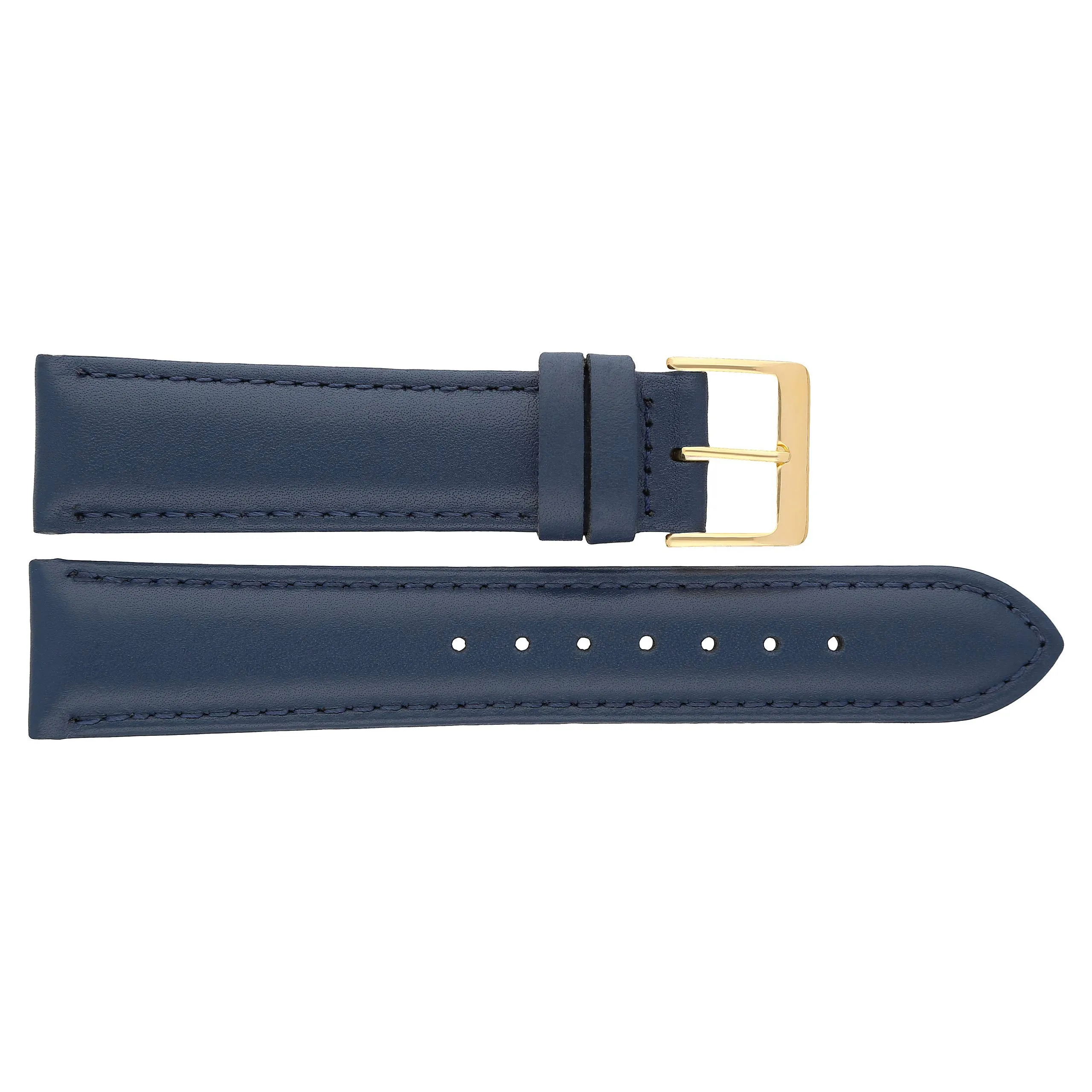 MARCHEL Cinturino in Pelle Liscia LLB, Cinturino in Pelle Bovina, Blu, 19 mm, Cinghie - immagine 4