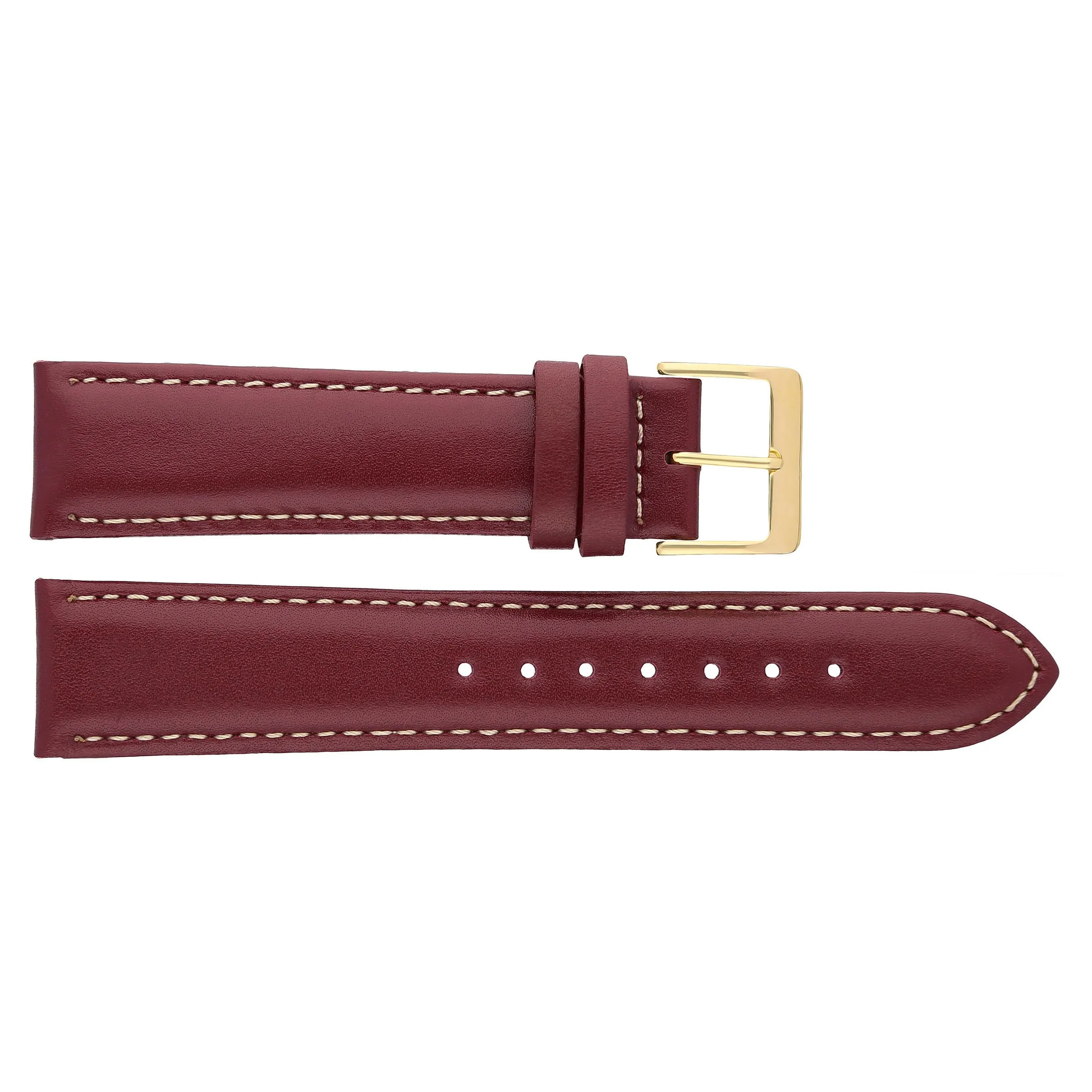 MARCHEL Cinturino in Pelle Liscia LLB, Cinturino in Pelle Bovina Rosso/Bianco, 19 mm, Cinghie - immagine 4