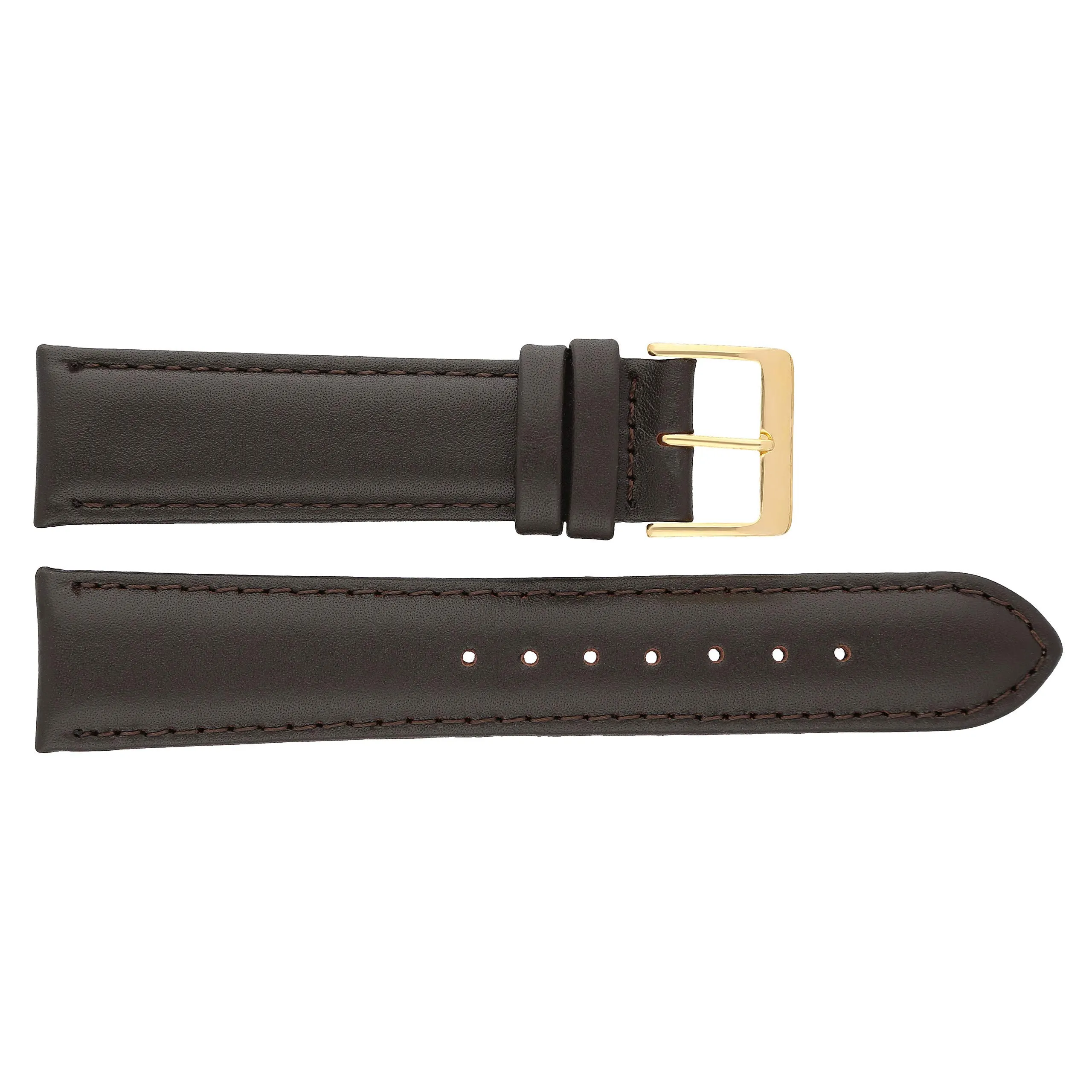 MARCHEL Cinturino in Pelle Liscia LLB, Cinturino in Pelle Bovina Marrone, 18 mm, Classico - immagine 4