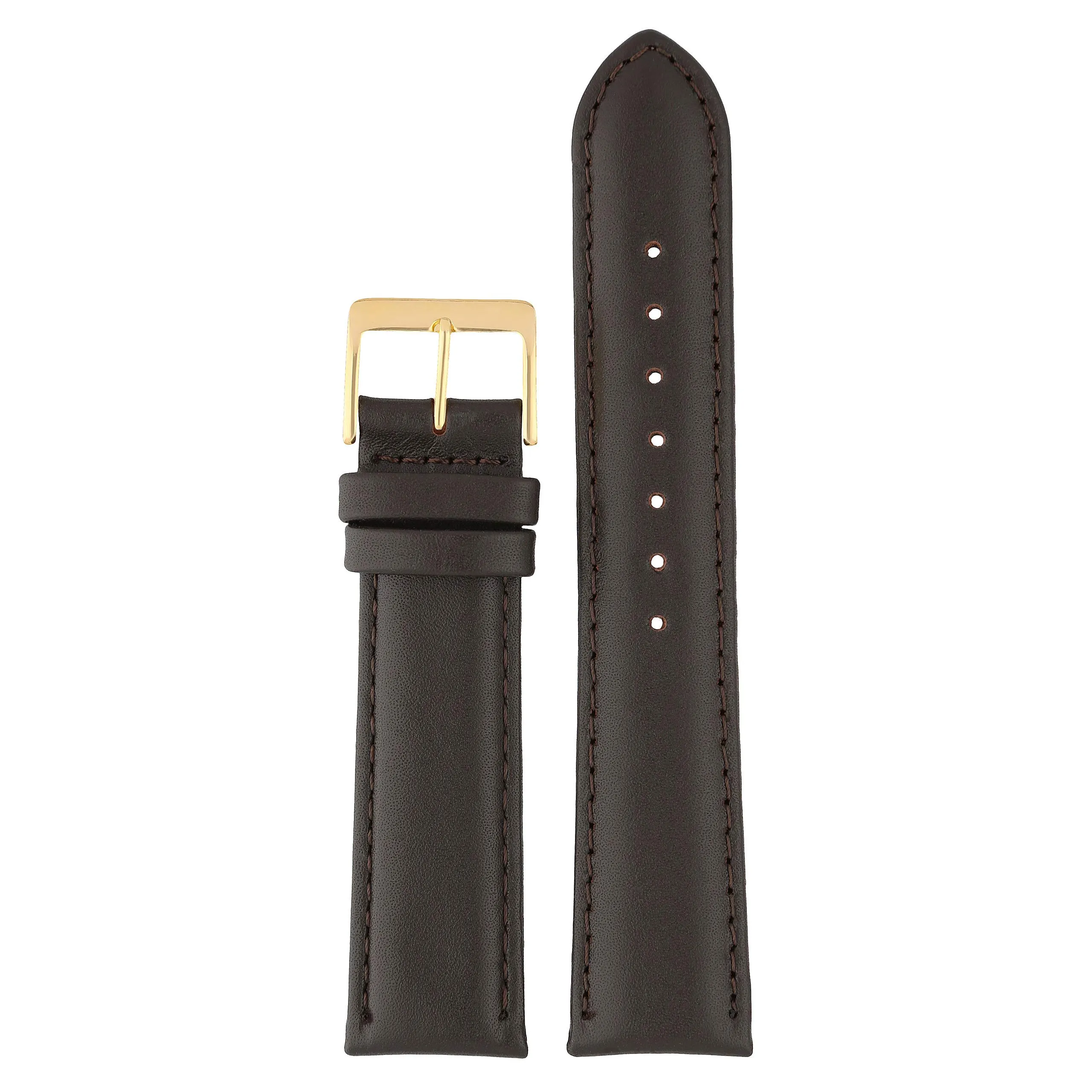 MARCHEL Cinturino in Pelle Liscia LLB Bovina, Marrone, 22 mm, Classico - immagine 5
