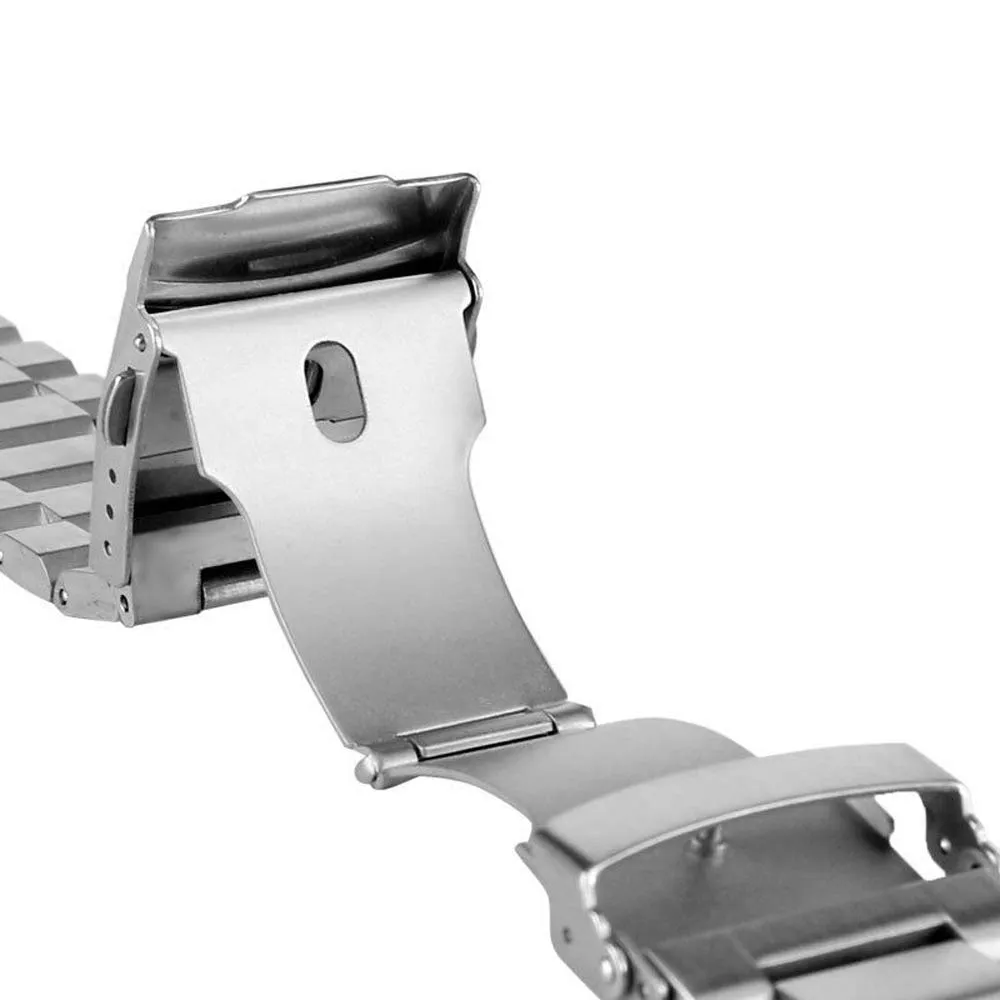 Kai Tian Cinturino acciaio inossidabile 20mm di ricambio cinturino per orologio lucido Cinturino con fibbia pieghevole Cinturini orologi da uomo argento - immagine 5