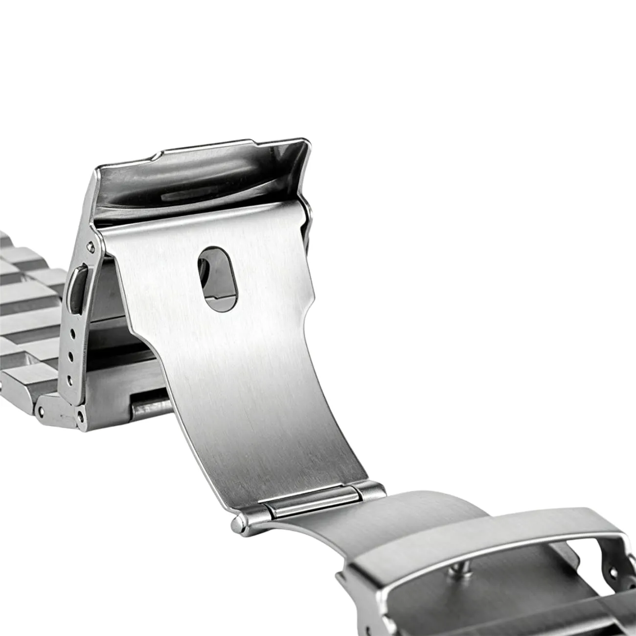 Kai Tian Cinturino Orologio 24mm spazzolato Acciaio inossidabile Cinturini per cinturini Cinturino di ricambio Cinturino di ricambio Cinturino per orologio da uomo Argento - immagine 4