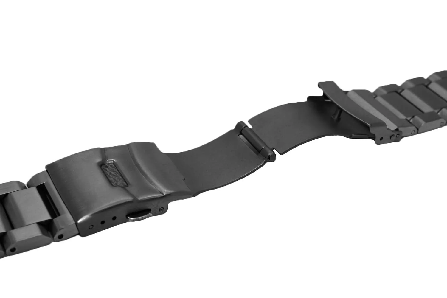 Kai Tian Cinturino da uomo in acciaio 24mm Cinturino classico nero Chiusura di distribuzione Sostituzione cinturino orologio da polso - immagine 5