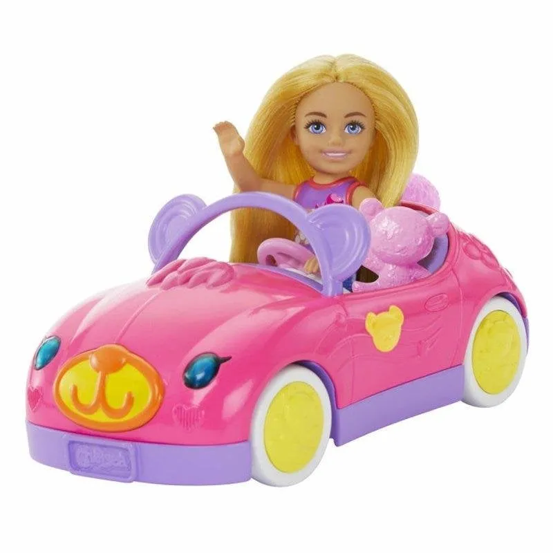 Playset Barbie Chelsea HXN05 Auto Convertibile Orsetto Peluche - immagine 1