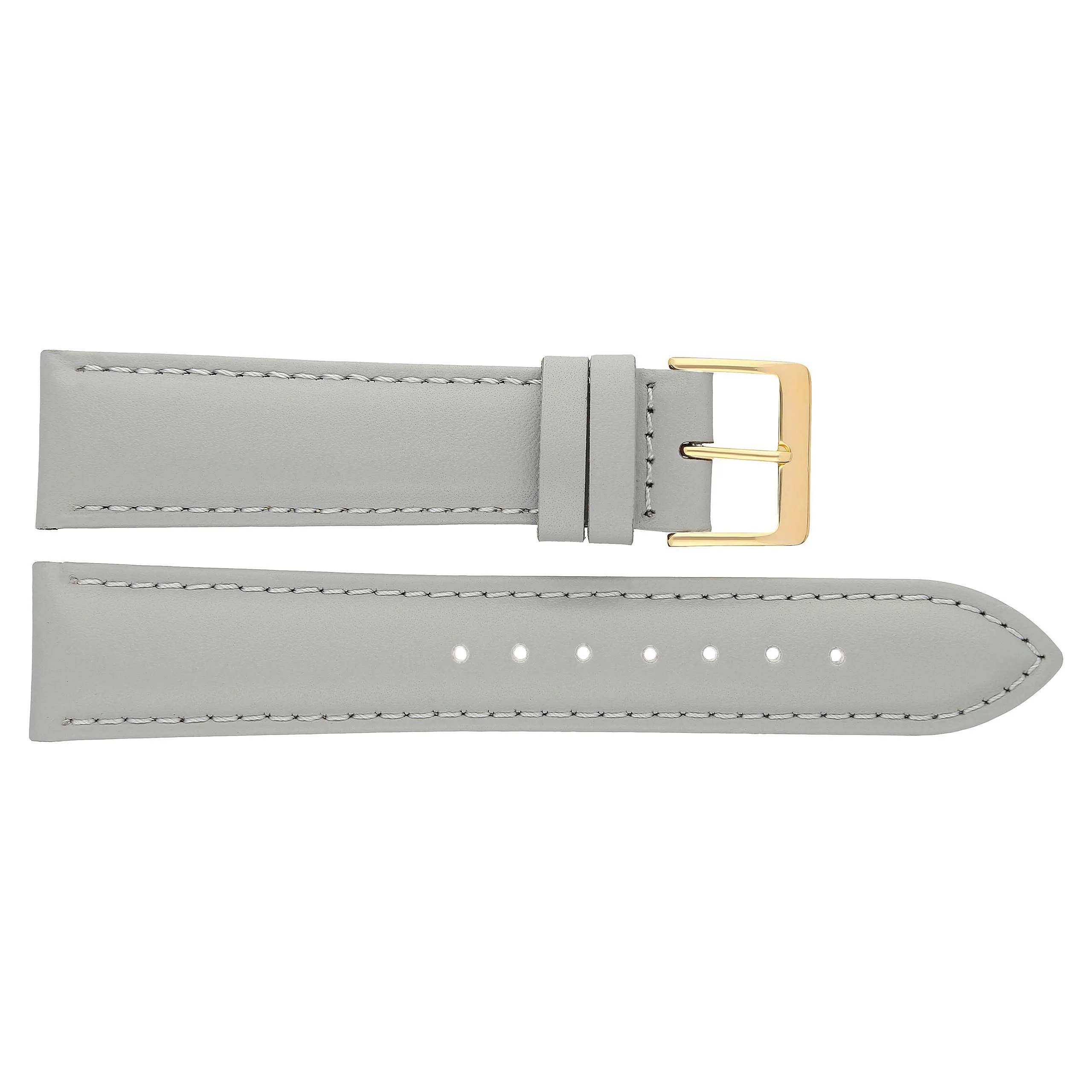 MARCHEL Cinturino per orologio in pelle bovina liscia con chiusura in pelle bovina dorata, 20 mm - immagine 4