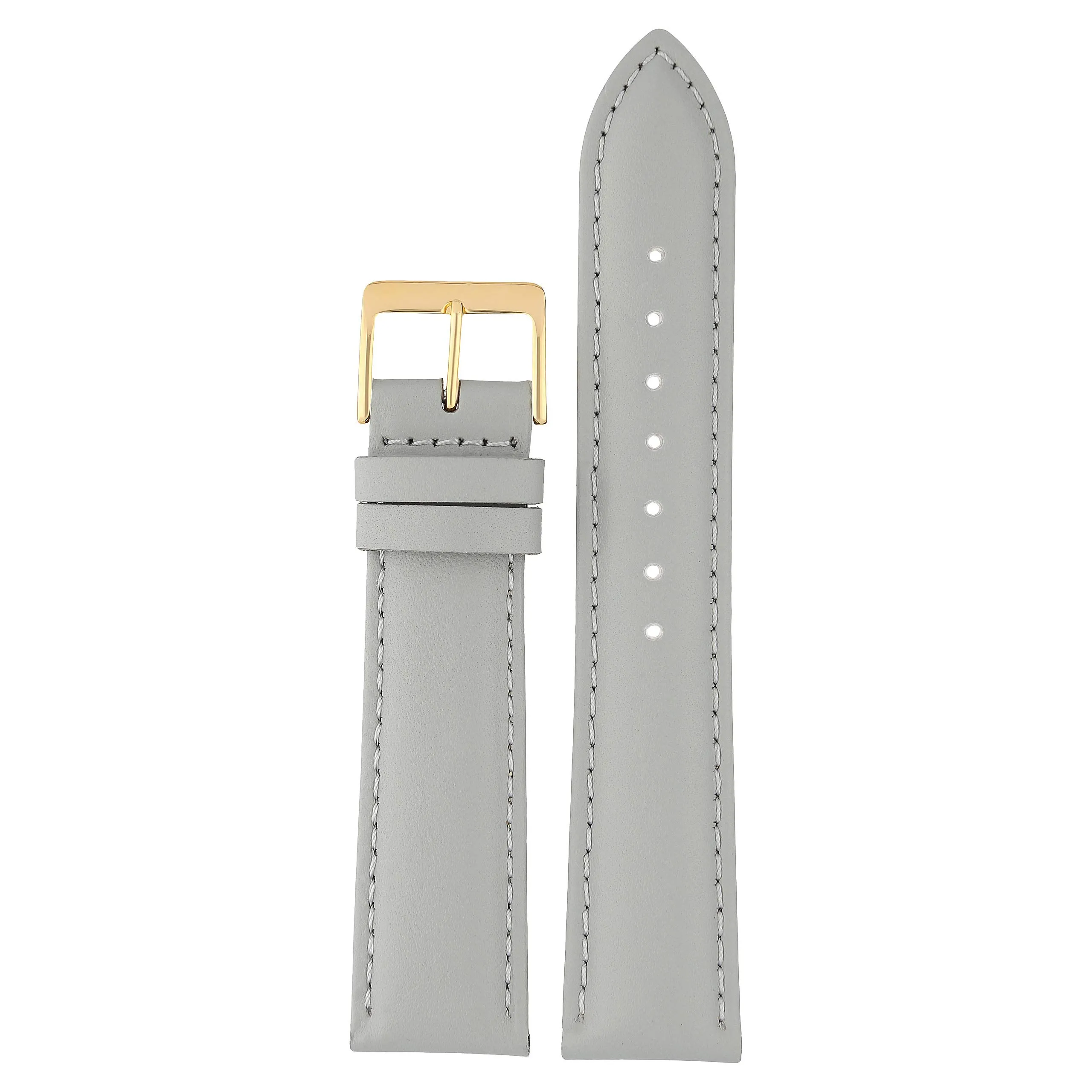 MARCHEL Cinturino per orologio in pelle bovina liscia con chiusura in pelle bovina dorata, 20 mm - immagine 5