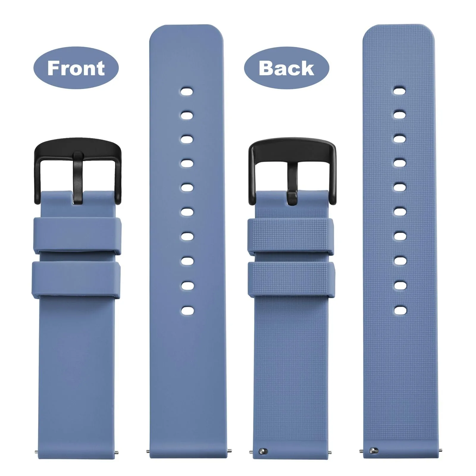 WOCCI 14mm Orologi Cinturino in Silicone per Uomo e Donna con Fibbia Nera (Blu Acciaio) - immagine 4