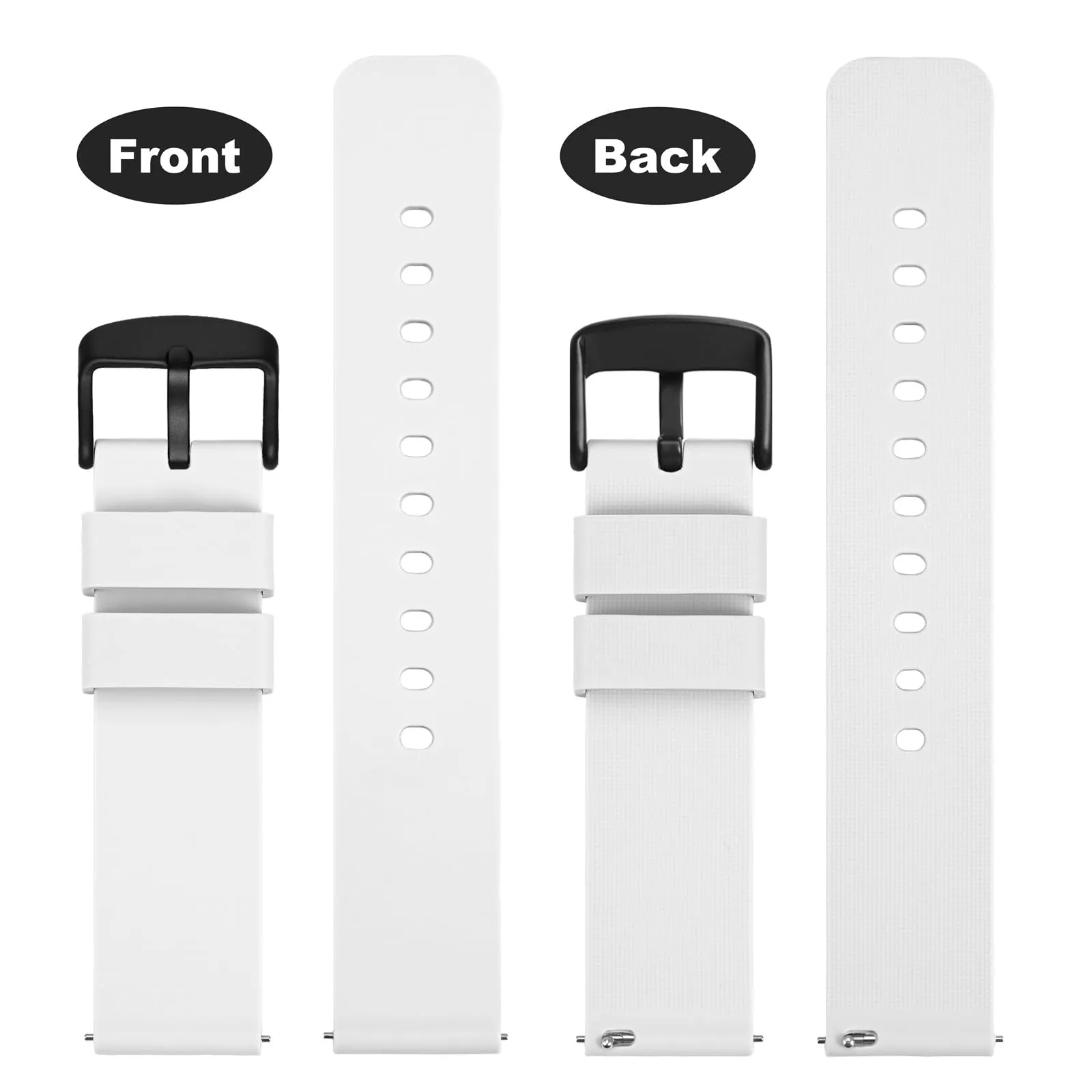 WOCCI 14mm Orologi Cinturino in Silicone per Uomo e Donna con Fibbia Nera (Bianco) - immagine 4