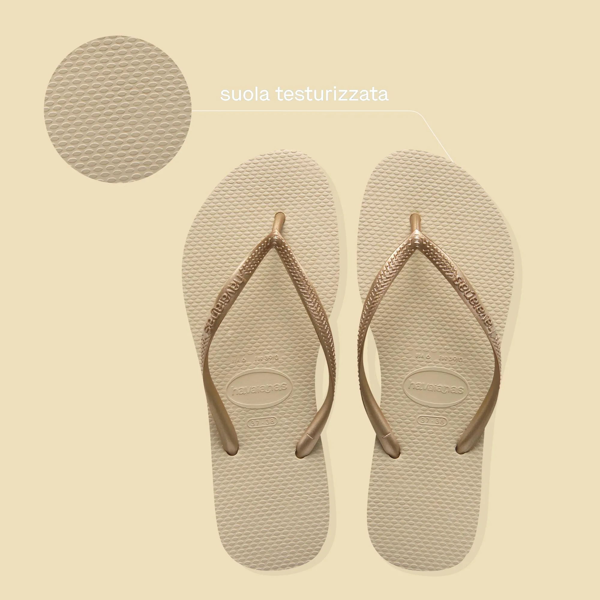 Havaianas - Slim, Infradito Eleganti, Resistenti E Versatili, Con Suola Testurizzata Per Una Maggiore Aderenza E Sostegno, Ragazze - immagine 4