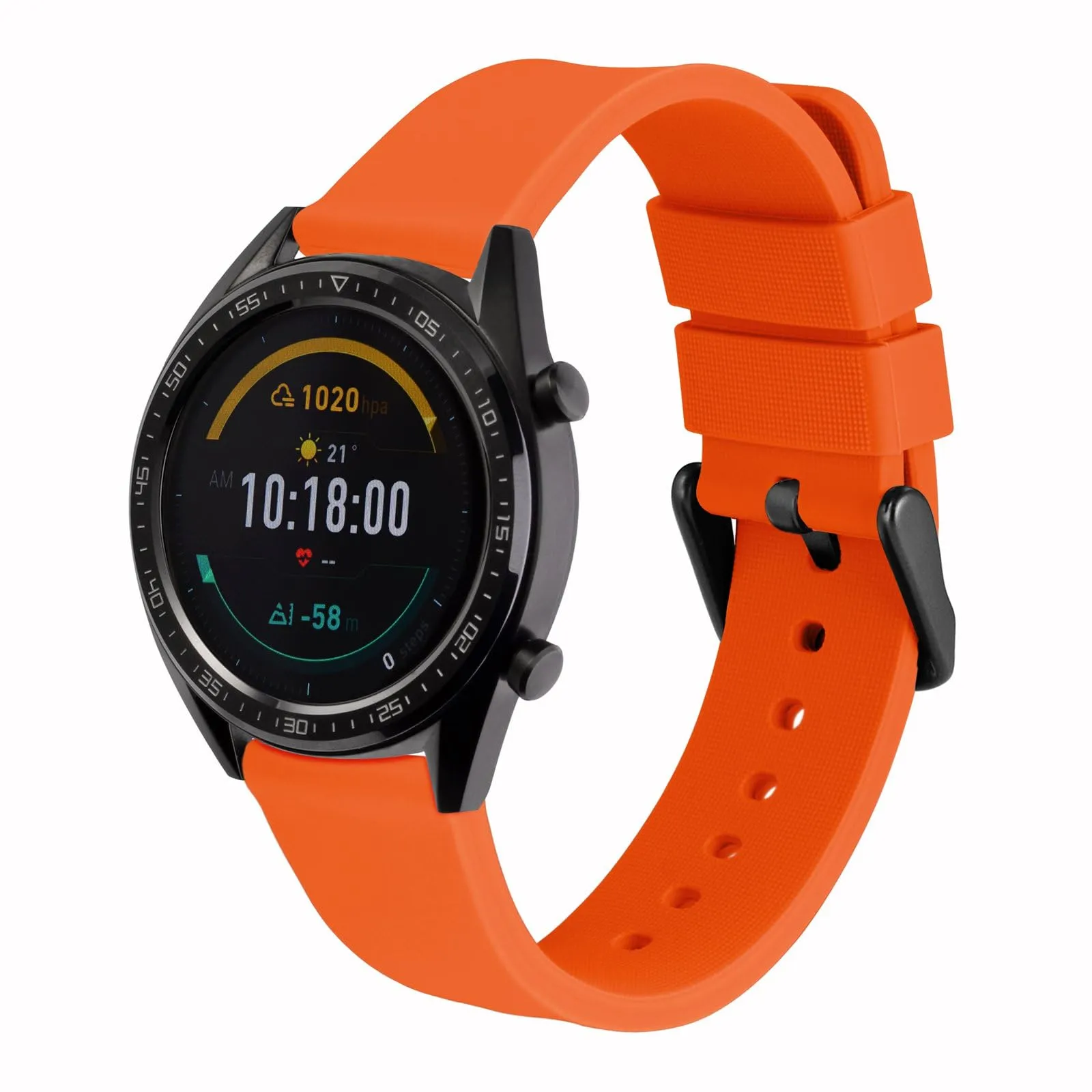WOCCI 19mm Orologi Cinturino in Silicone per Uomo e Donna con Fibbia Nera (Arancio) - immagine 8