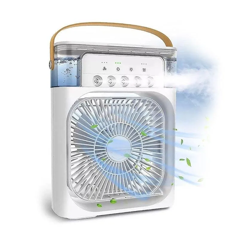 Ventilatore da Tavolo Dam Electronics 5W 3 Velocità Nebulizzatore Luce RGB Serbatoio 600ml - immagine 1