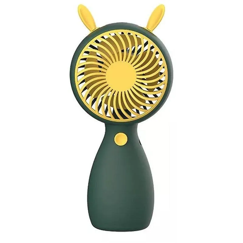 Mini Ventilatore Portatile Dam Electronics Orecchie 5W USB 6x5x13cm Verde - immagine 1