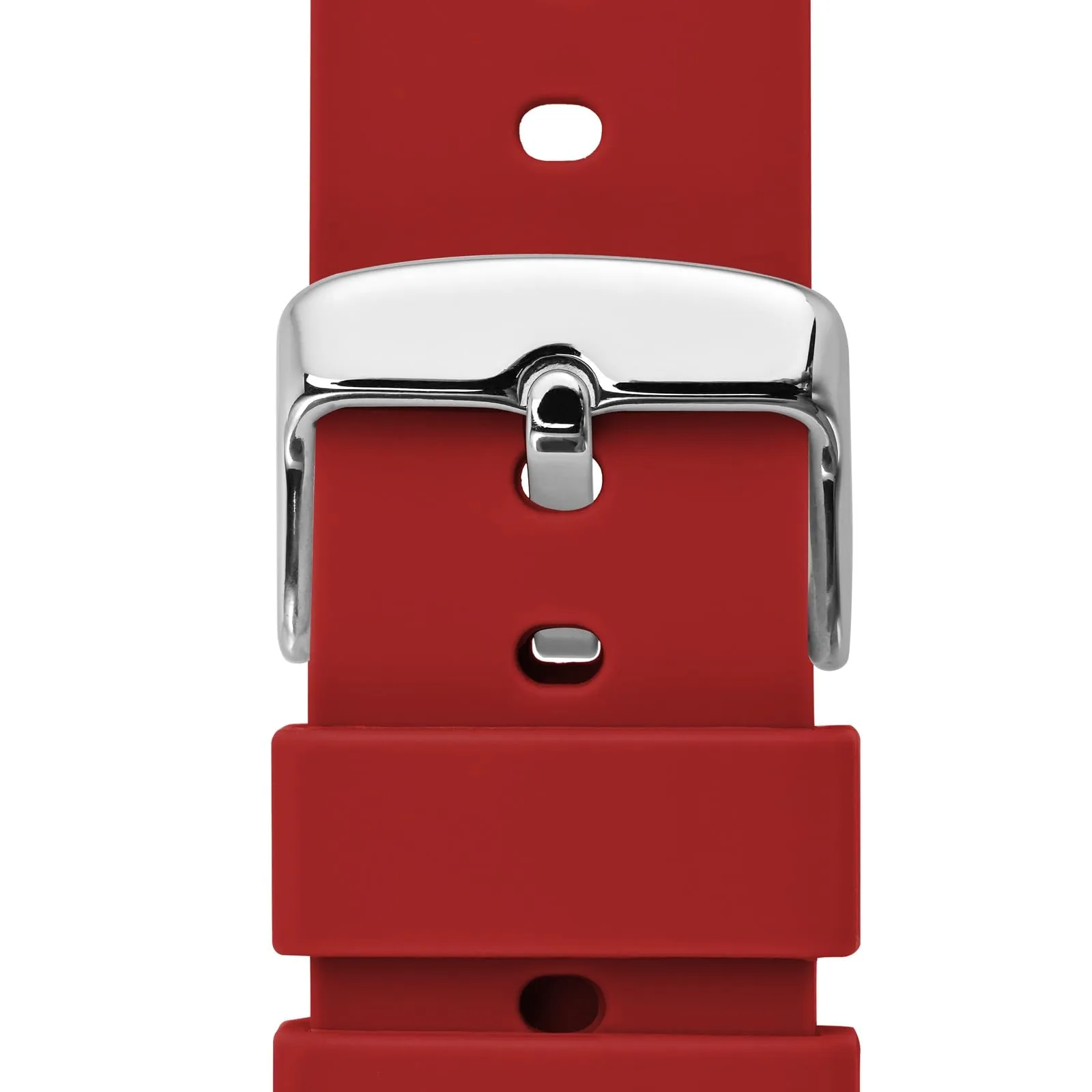 WOCCI 21mm Orologi Cinturino in Silicone con Fibbia Argento per Uomo e Donna (Rosso) - immagine 9
