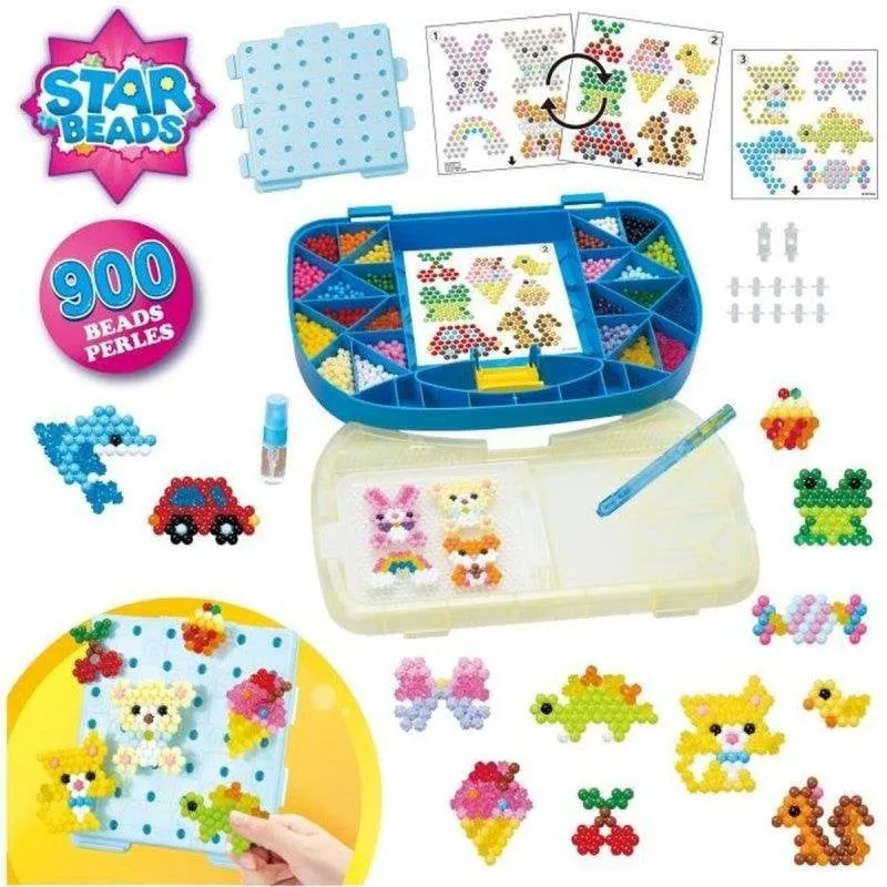Kit Aquabeads Starter Case Blu - 900 Perle Variate con Spray e Utensili - immagine 1