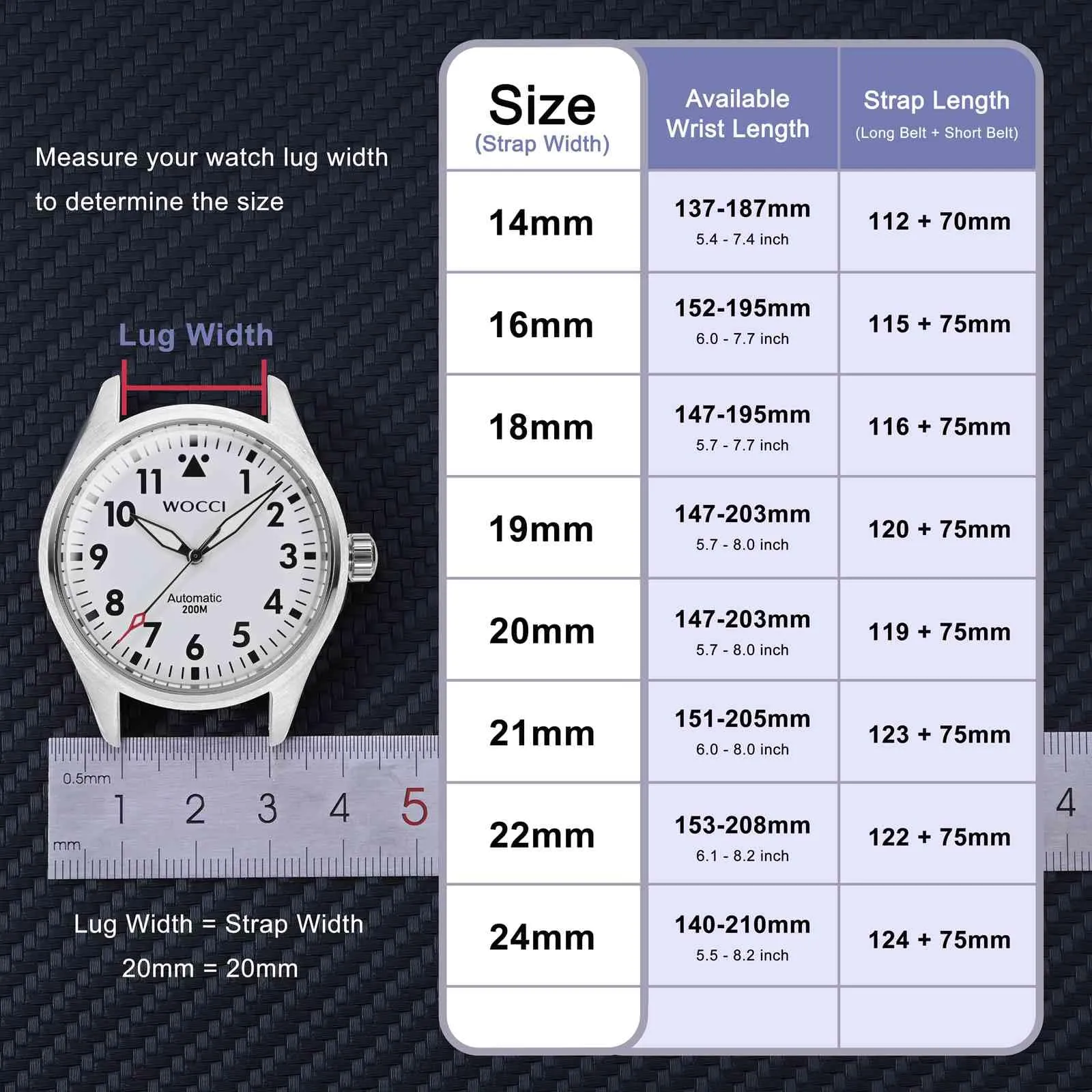 WOCCI 21mm Orologi Cinturino in Silicone con Fibbia Argento per Uomo e Donna (Matcha Verde) - immagine 5