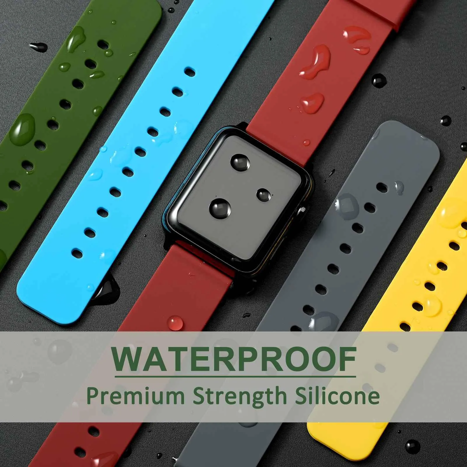 WOCCI 16mm Orologi Cinturino in Silicone con Fibbia Argento per Uomo e Donna (Giallo) - immagine 6