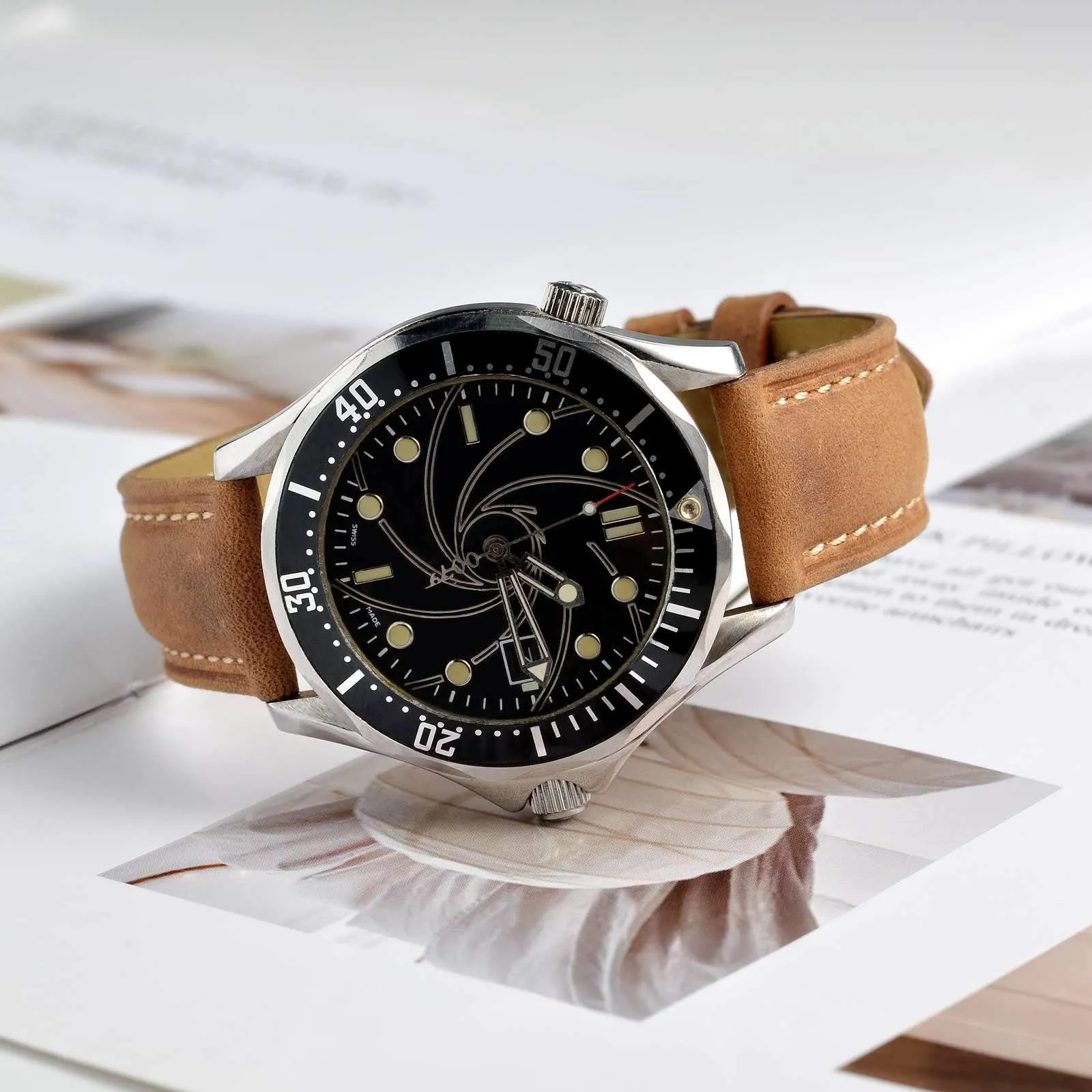 BISONSTRAP Cinturino Orologio 20mm, Cinturini di Ricambio in Pelle Vintage, Marrone Chiaro/Filo Beige - immagine 8