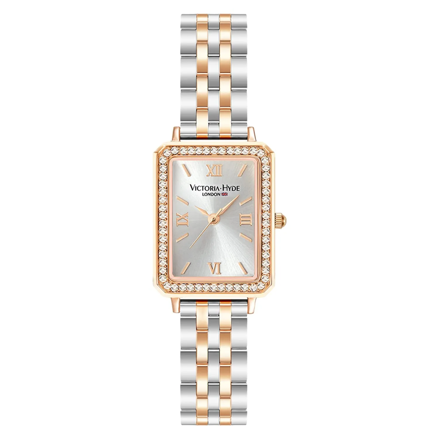 VICTORIA HYDE Orologio da donna rettangolare, quadrante verde, analogico, al quarzo, con cinturino in acciaio inossidabile, Bracciale - immagine 1