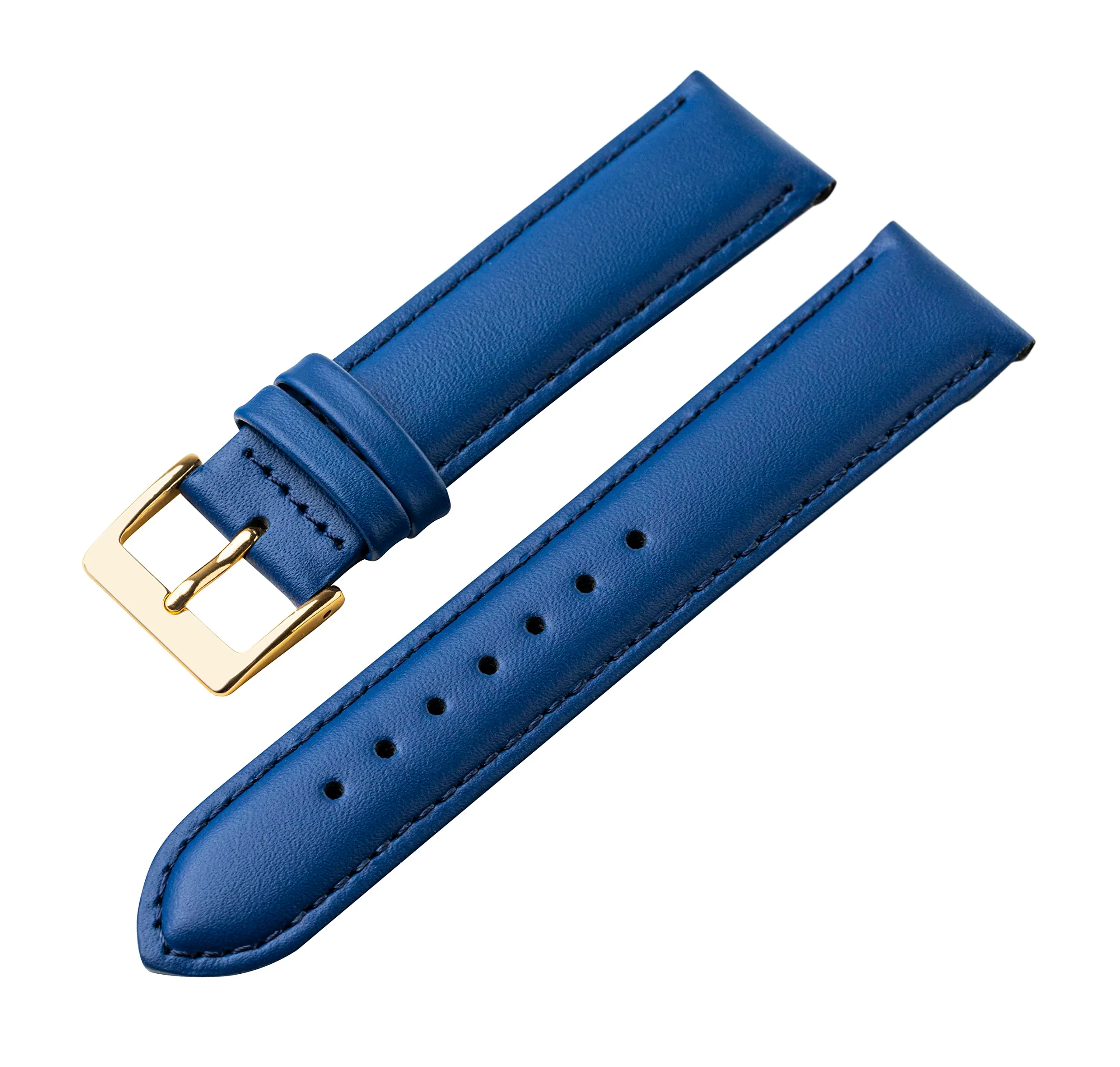 MARCHEL Cinturino in Pelle Liscia LLB, Cinturino in Pelle Bovina, Azzurro, 14 mm, Classico - immagine 2