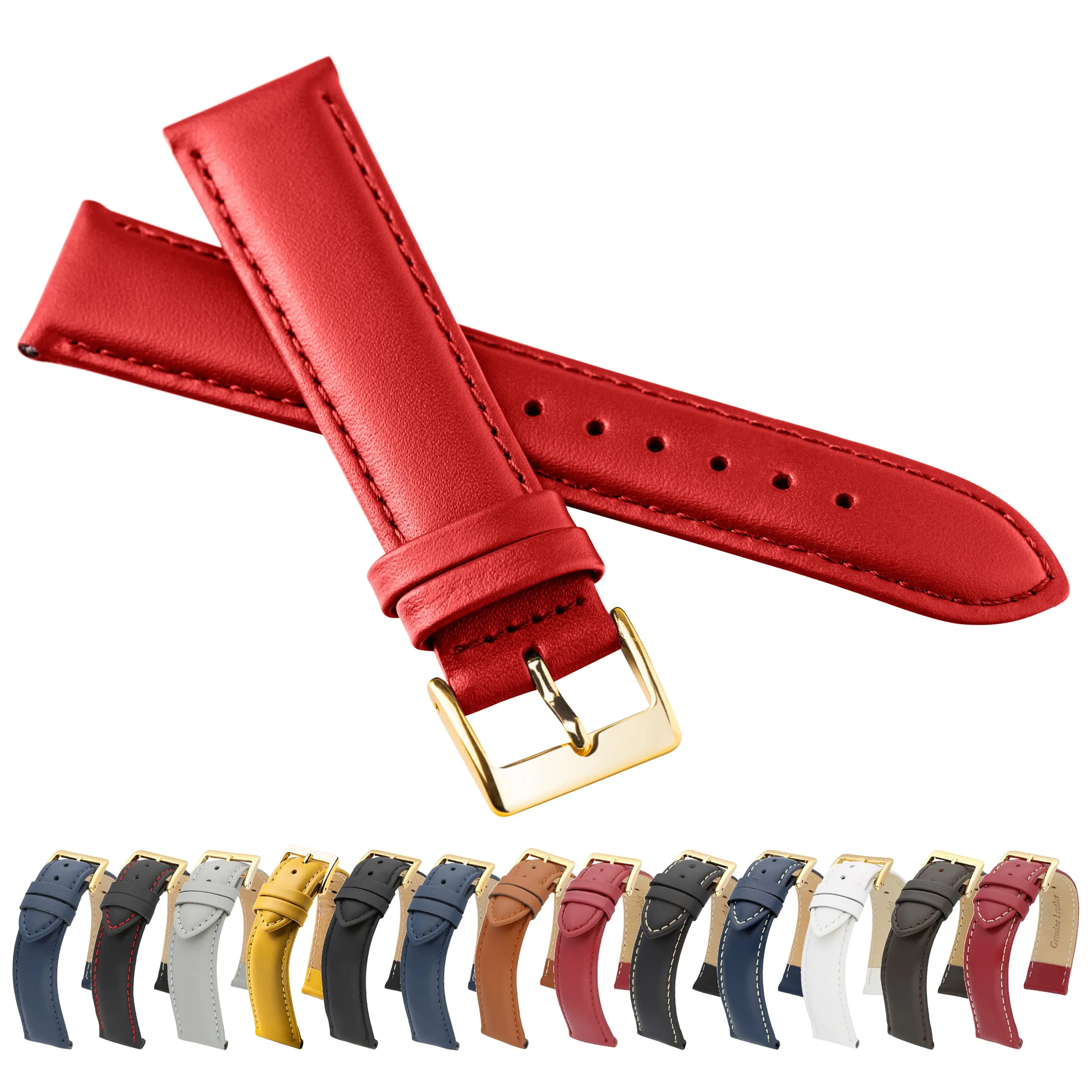 MARCHEL Cinturino in Pelle Liscia LLB, 22 mm, Pelle Bovina - immagine 1