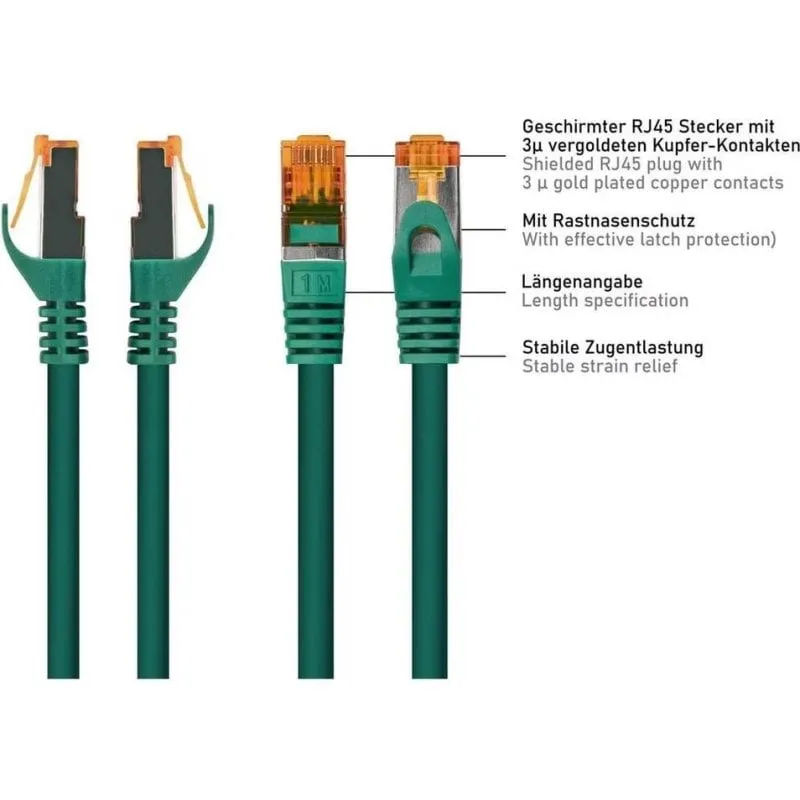 Cavo di rete Varia RJ45 Cat.7 S/FTP 2 m verde - immagine 1