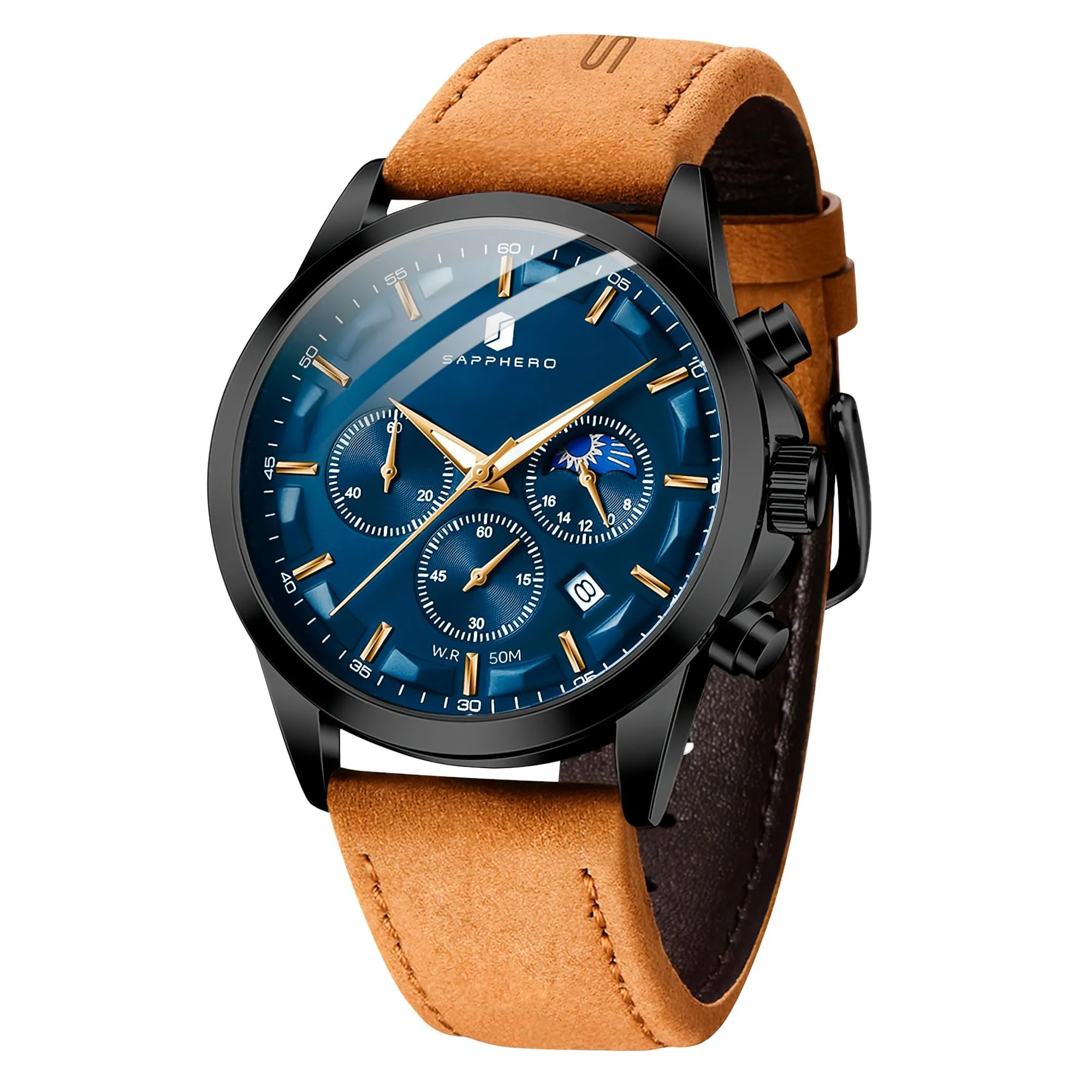 BENYAR BY Orologio da uomo quarzo analogico Cronografi Orologi uomo Regali - immagine 1