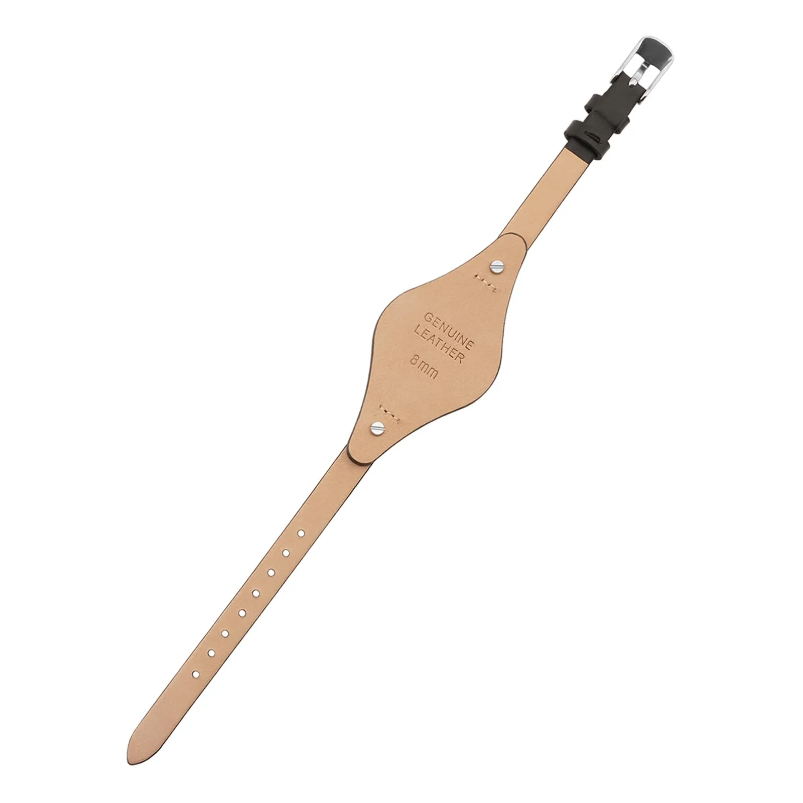 SANDEIN Fossil - Cinturino di ricambio in morbida pelle da 8 mm, compatibile con Fossil ES3077, ES3148, ES3262 e ES4119, ES4176, Nero + fibbia argento, 8 mm, Classico - immagine 2