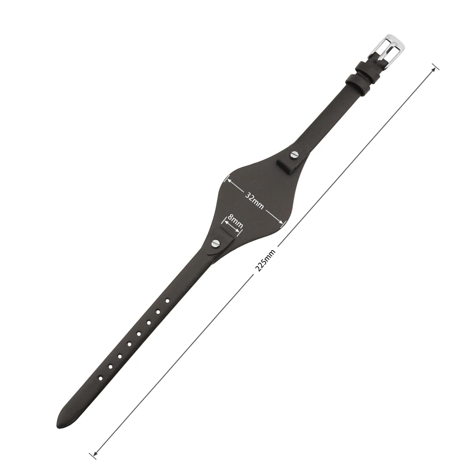 SANDEIN Fossil - Cinturino di ricambio in morbida pelle da 8 mm, compatibile con Fossil ES3077, ES3148, ES3262 e ES4119, ES4176, Nero + fibbia argento, 8 mm, Classico - immagine 4