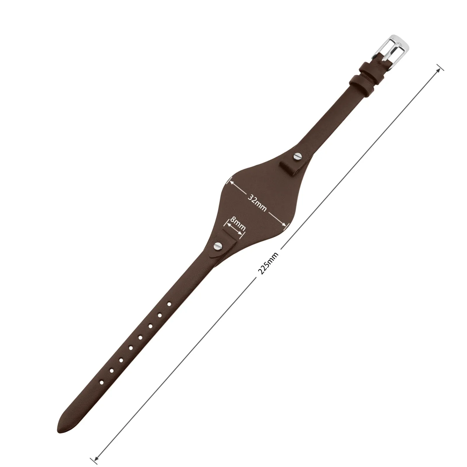 SANDEIN Cinturino di ricambio compatibile con Fossil, da donna, in morbida pelle, 8 mm, per Fossil ES3077, ES3148, ES3262, ES4119, ES4176, Caffè + fibbia argento, 8 mm, Classico - immagine 4