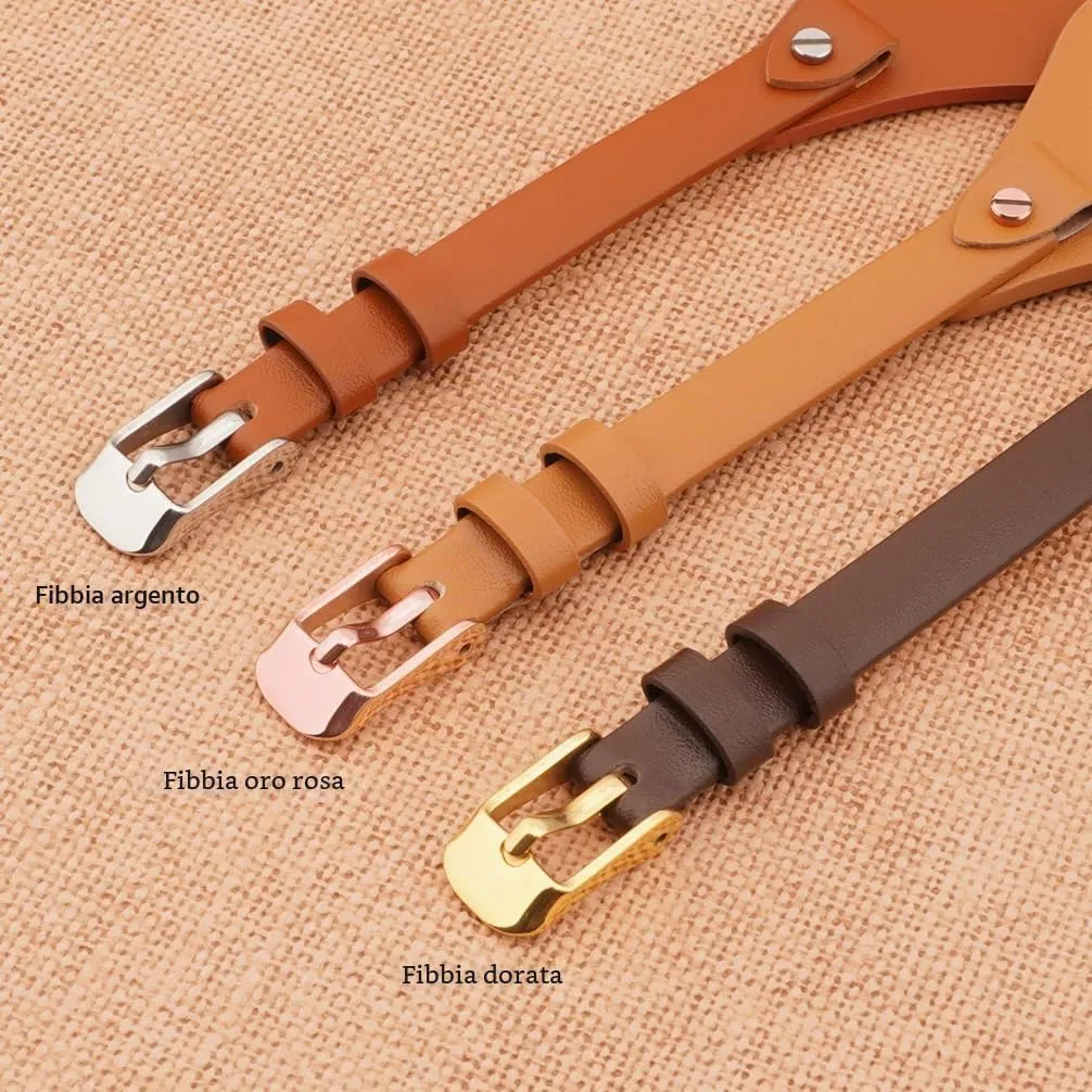 SANDEIN, cinturino per orologio, compatibile con Fossil, 8 mm, in morbido cuoio, cinturino di ricambio per Fossil ES3077, ES3148, ES3262 e ES4119, serie ES4176, 8 mm, Pelle, Non pietra preziosa - immagine 5