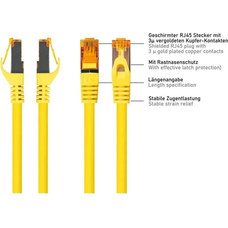 Cavo di rete VARIA Cat7 S/FTP 500 MHz 2m Giallo - immagine 1