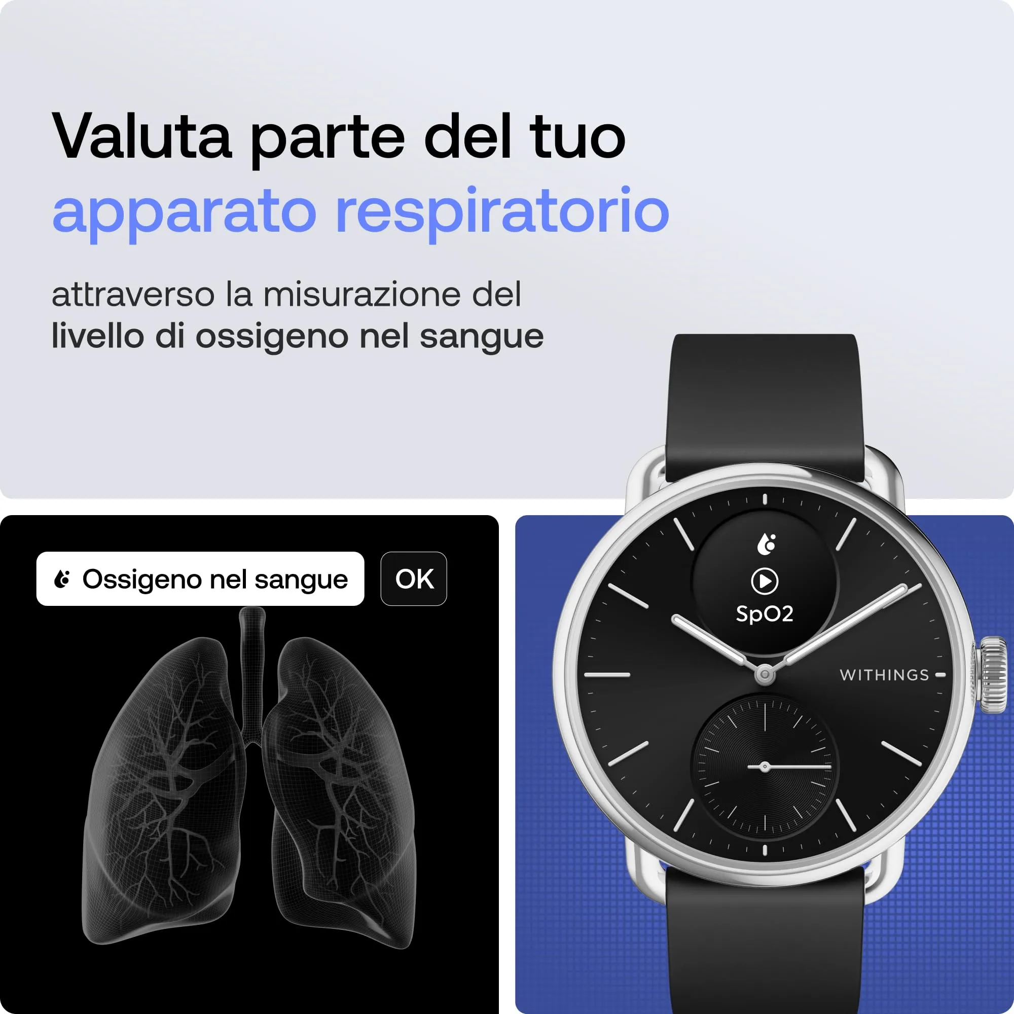 Withings ScanWatch 2, Smartwatch Hybrid, ECG, GPS Connesso, 38mm, Nero - immagine 4