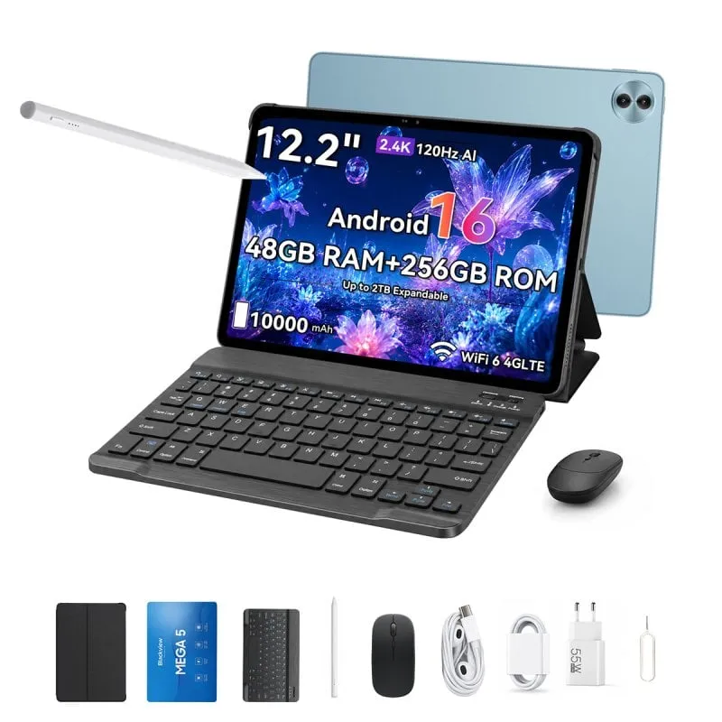 Tablet Blackview Mega 5 4G 12,2" 12GB 256GB Blu con Teclado y Stylus Pen - immagine 1