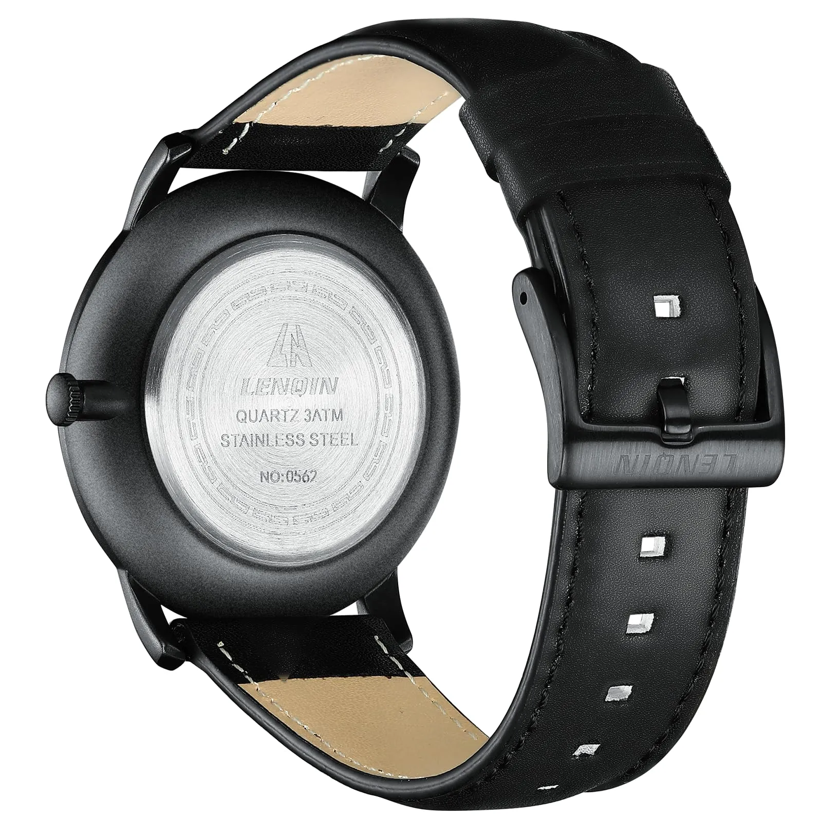 LN LENQIN Orologio Uomo Analogico Al Quarzo 30M Impermeabile Orologi Da Polso Da Uomo Moda Business Orologio da Di Design Cinturino in Pelle - immagine 2