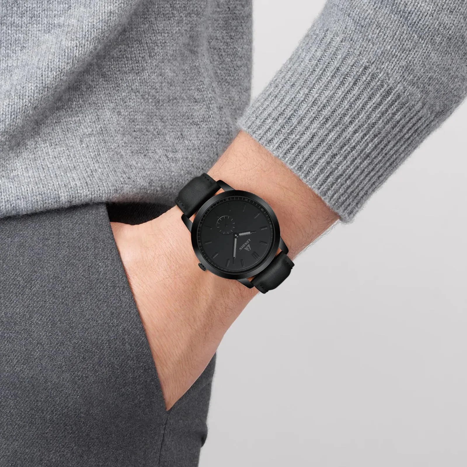 LN LENQIN Orologio Uomo Analogico Al Quarzo 30M Impermeabile Orologi Da Polso Da Uomo Moda Business Orologio da Di Design Cinturino in Pelle - immagine 9