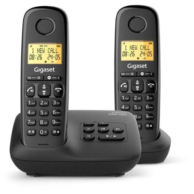 Telefono cordless Gigaset Basic 100a Duo con segreteria e vivavoce - immagine 1