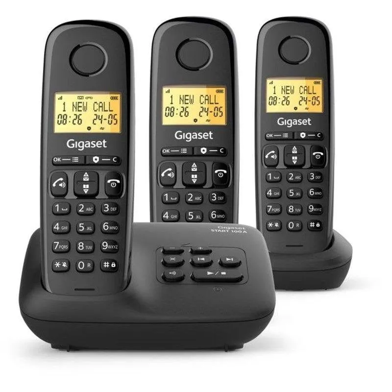 Telefono cordless Gigaset Basic 100A Trio 3 terminali Segreteria - immagine 1