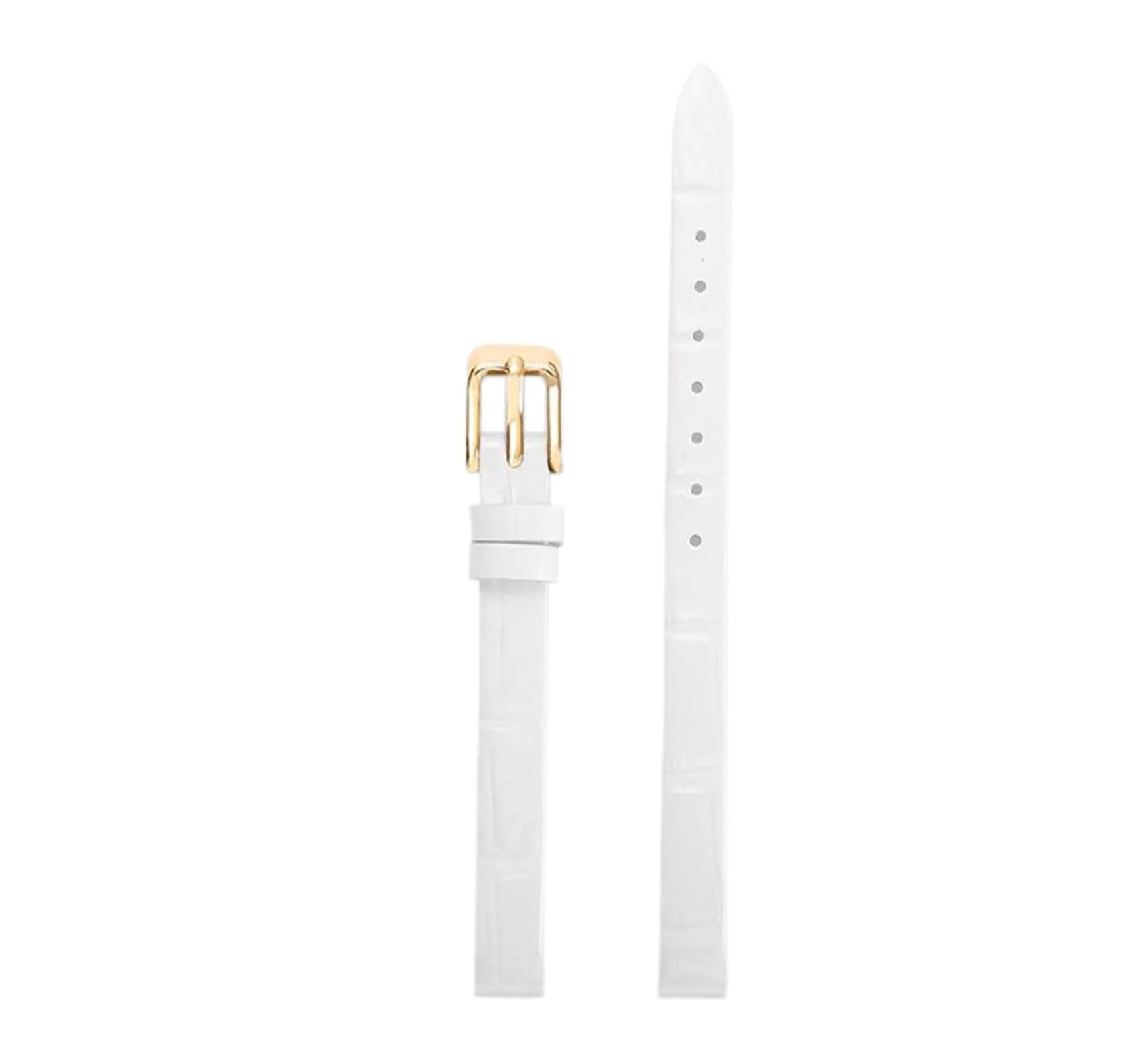 Chlikeyi Cinturino 6-18mm da donna in vera pelle, cinturino sottile di piccole dimensioni, Oro bianco, 8mm - immagine 1