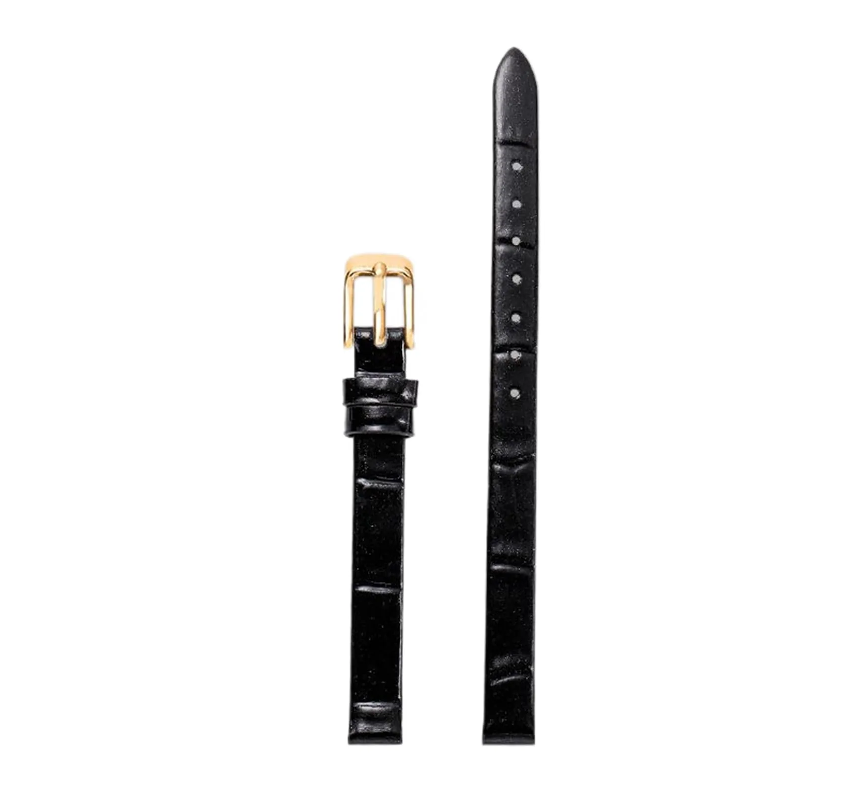 Chlikeyi Cinturino 6-18mm da donna in vera pelle, cinturino sottile di piccole dimensioni, Oro nero, 13mm - immagine 1