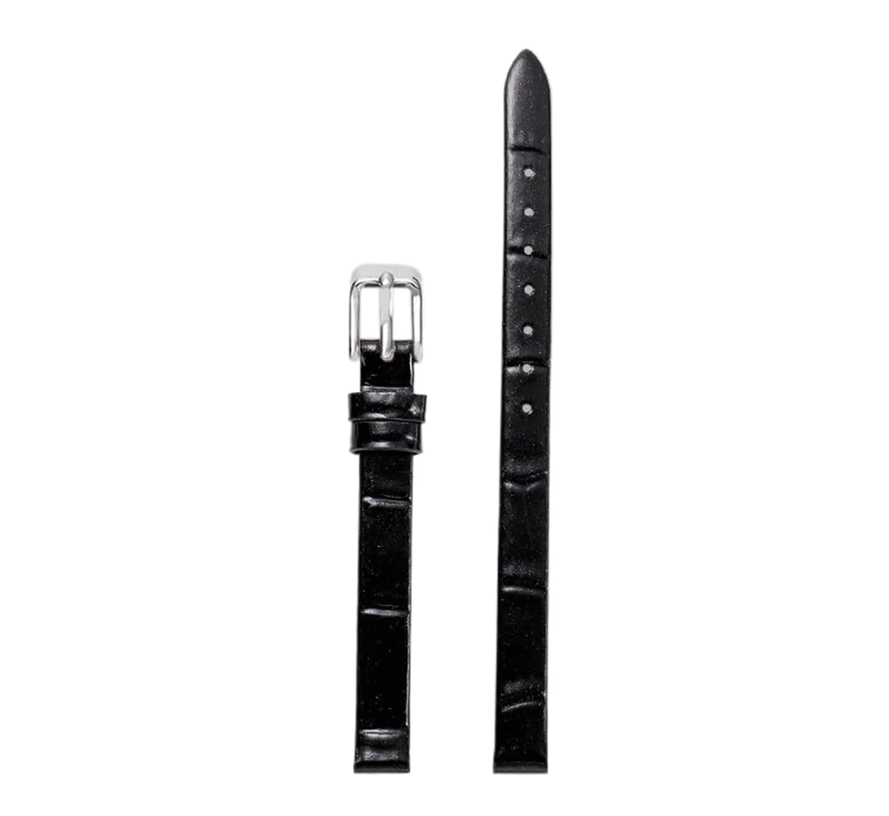 Chlikeyi Cinturino 6-18mm da donna in vera pelle, cinturino sottile di piccole dimensioni, Argento nero, 16mm - immagine 1