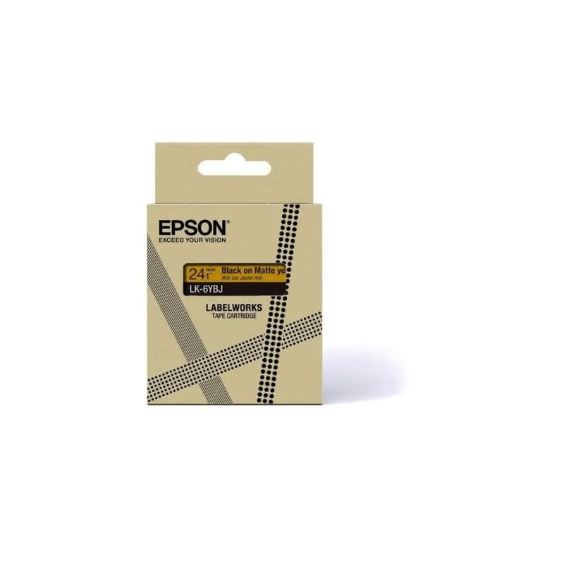 Nastro per stampante etichette Epson LK-6YBJ Nero su Giallo 2,4 cm - immagine 1