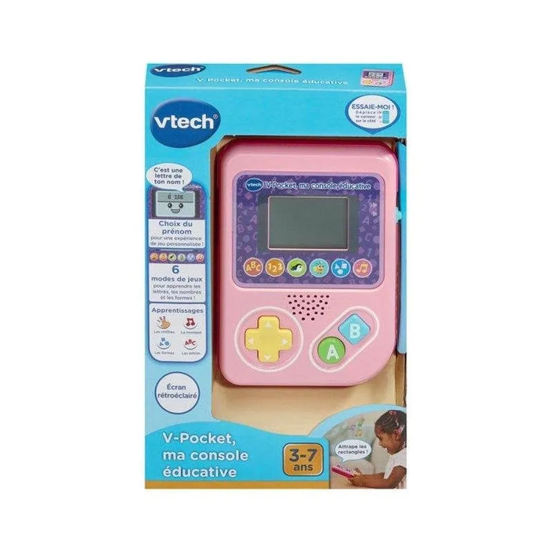 Console Educativa Portatile VTech V-Pocket Rosa per Bambini 3-7 Anni - immagine 1