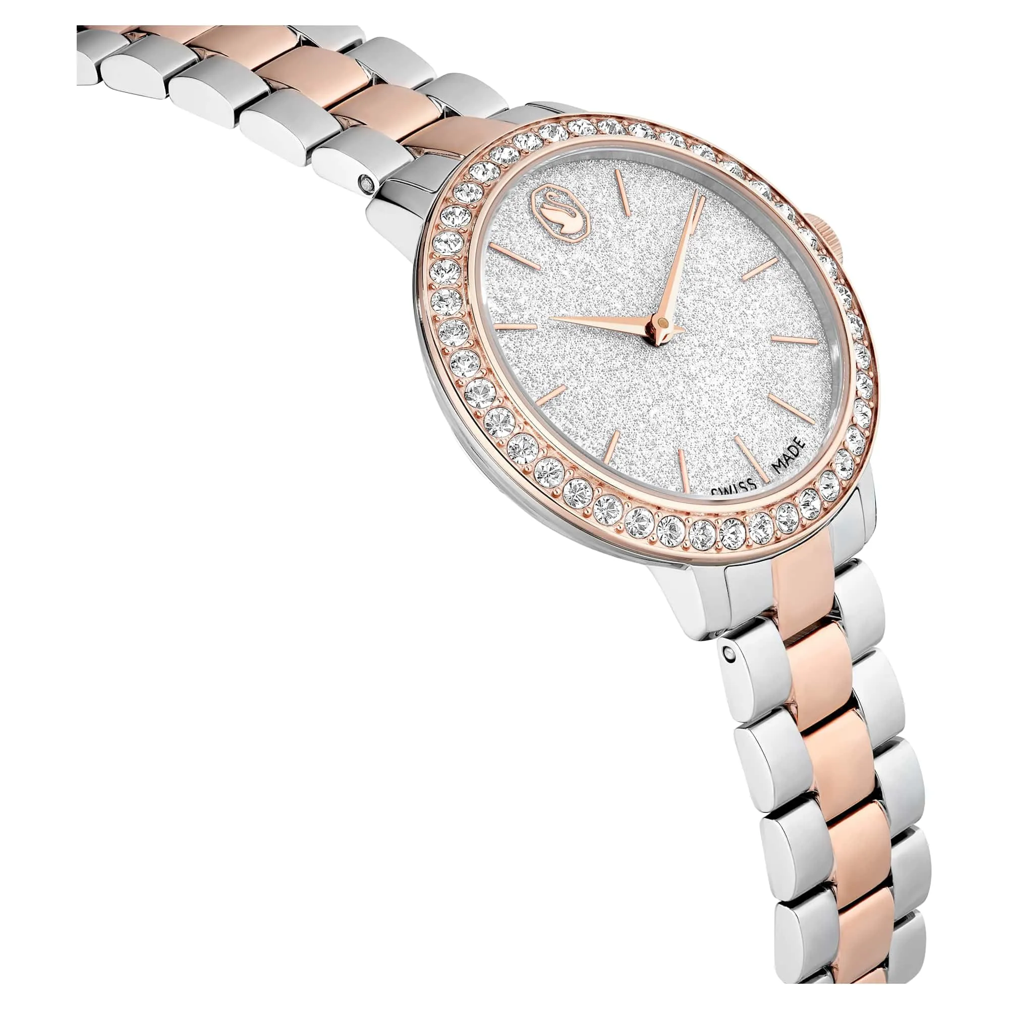 Swarovski Matrix 3-Link Orologio, con Cristalli, Swiss Made, Meccanismo al Quarzo, Impermeabile Fino a 50 m, Placcatura in Tono Oro Rosa, 30 x 30 mm, 7 mm, 12,5-19 cm, 1,2 cm - immagine 5