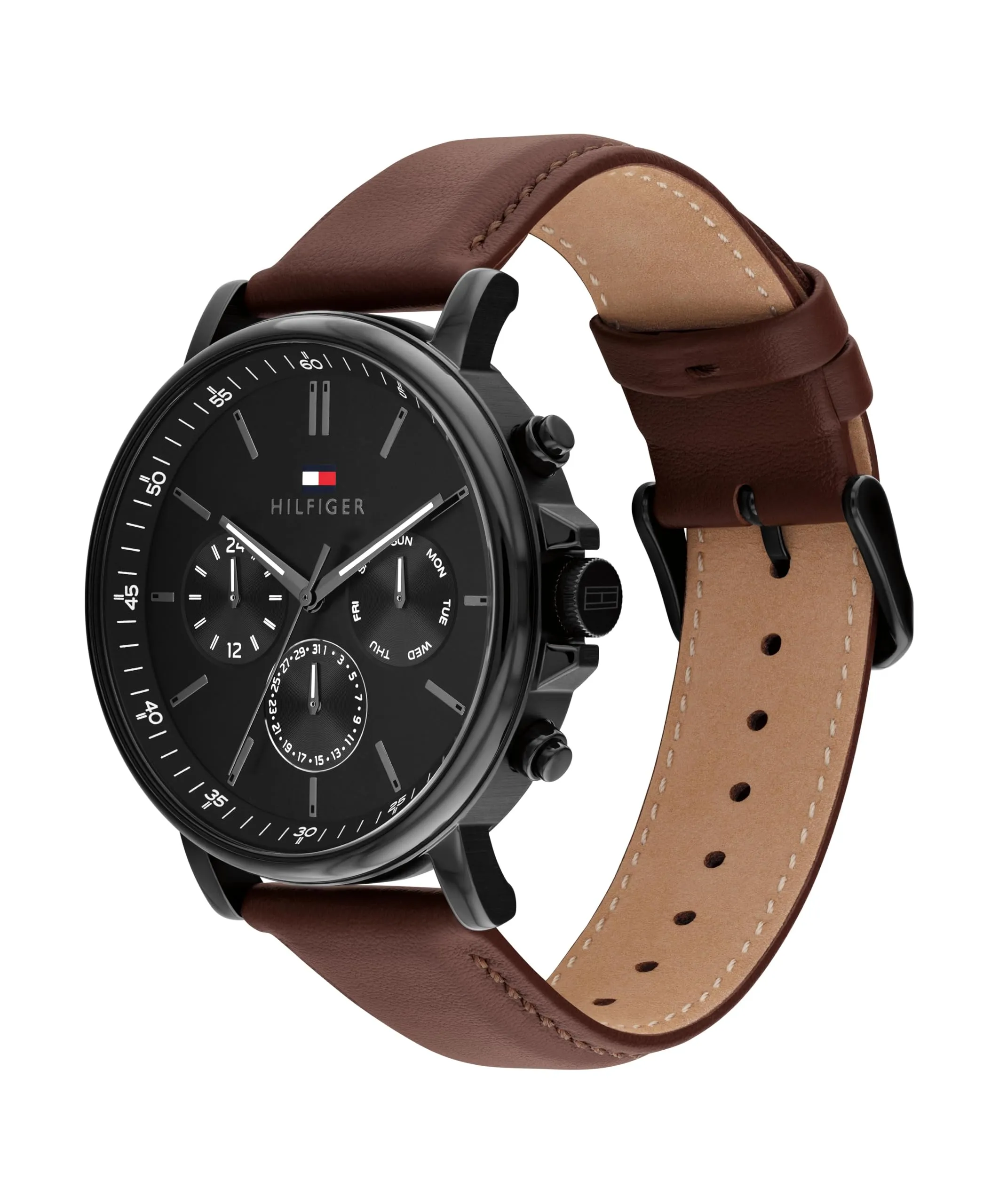 Tommy Hilfiger Orologio Analogico Multifunzione al Quarzo da Uomo con Cinturino in Pelle Marrone - 1710704 - immagine 2