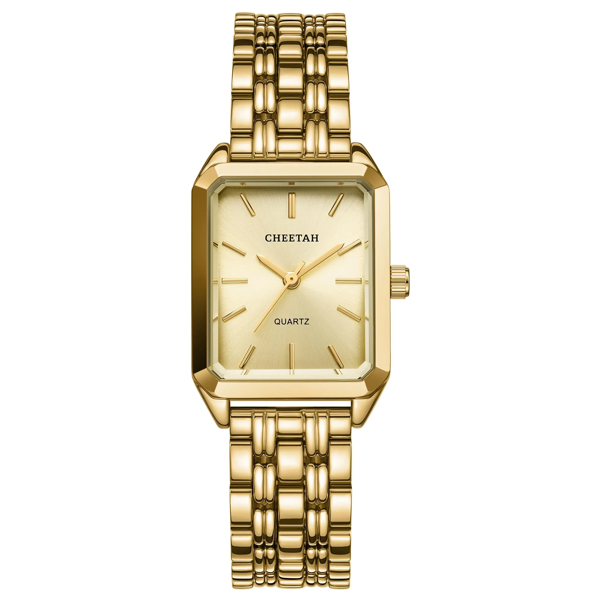 CHEETAH Eleganti Orologi Rettangolari da Donna: Orologio da Donna in oro con Quadrante Analogico in Stile Retrò, Ideale per Occasioni Formali – Orologio da Polso AAnalogico al Quarzo - immagine 1