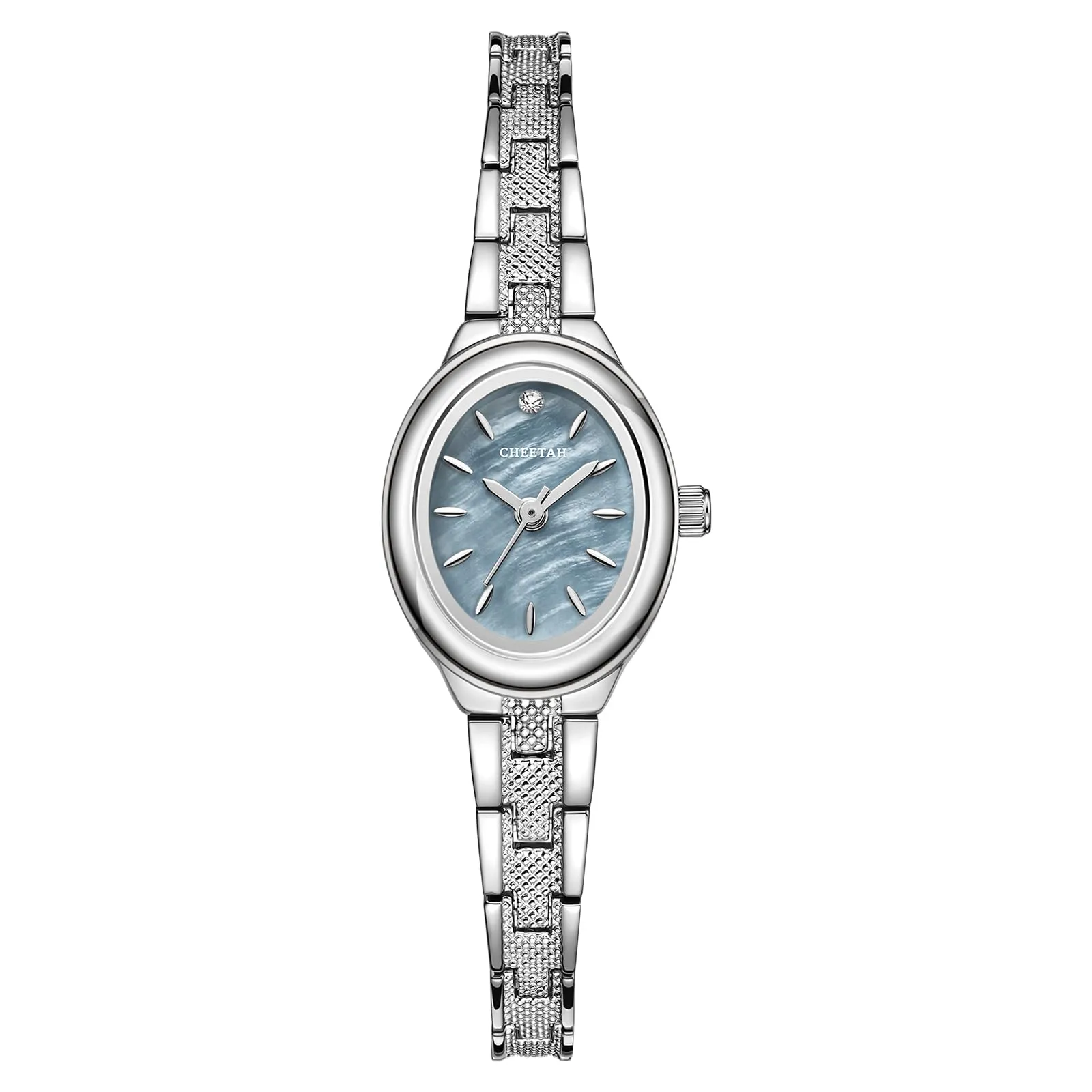 CHEETAH Orologio Donna Argentato Piccolo: Orologio Vintage Ovale al Quarzo con Bracciale Classico in Acciaio Inossidabile, Impermeabile 3 ATM - immagine 1