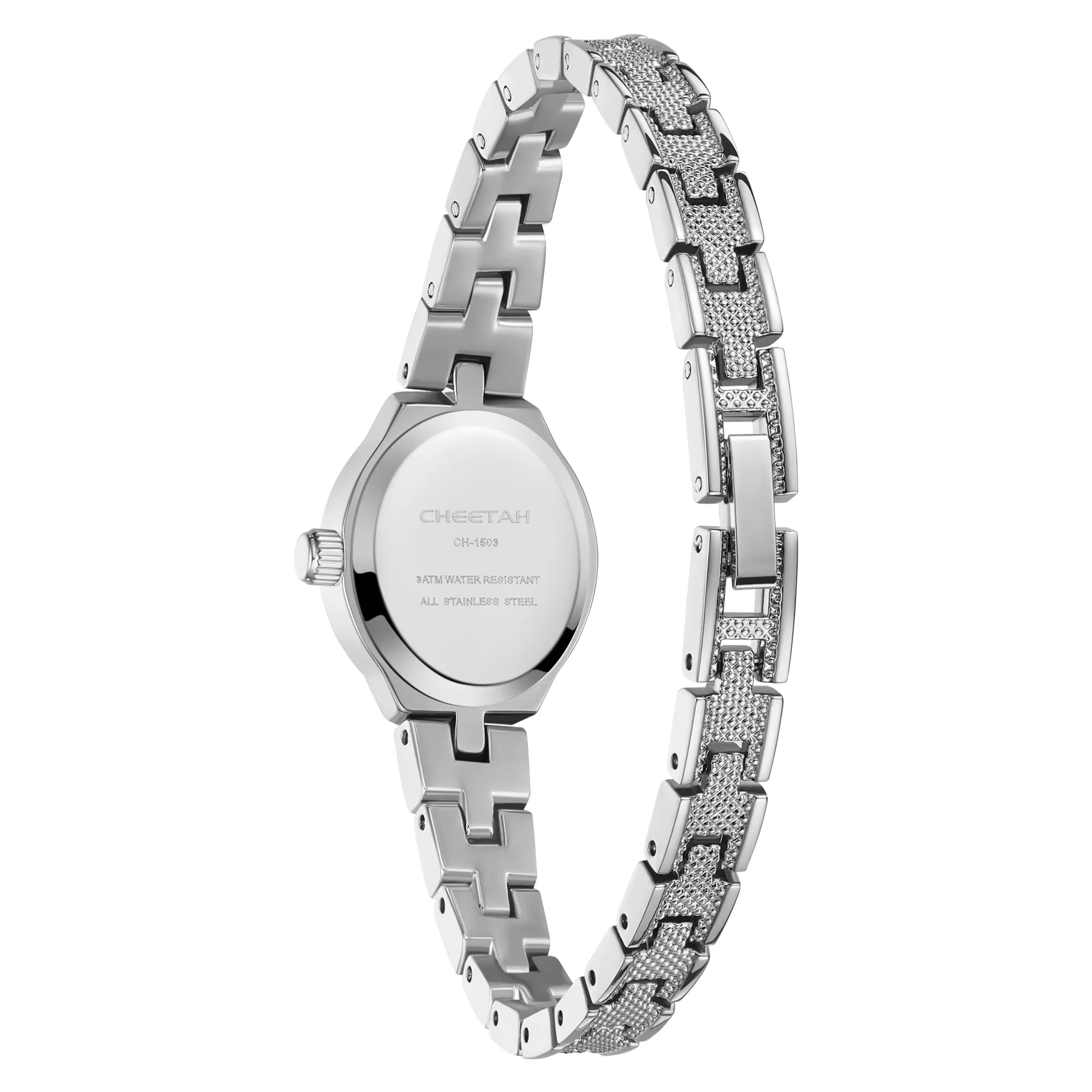 CHEETAH Orologio Donna Argentato Piccolo: Orologio Vintage Ovale al Quarzo con Bracciale Classico in Acciaio Inossidabile, Impermeabile 3 ATM - immagine 2