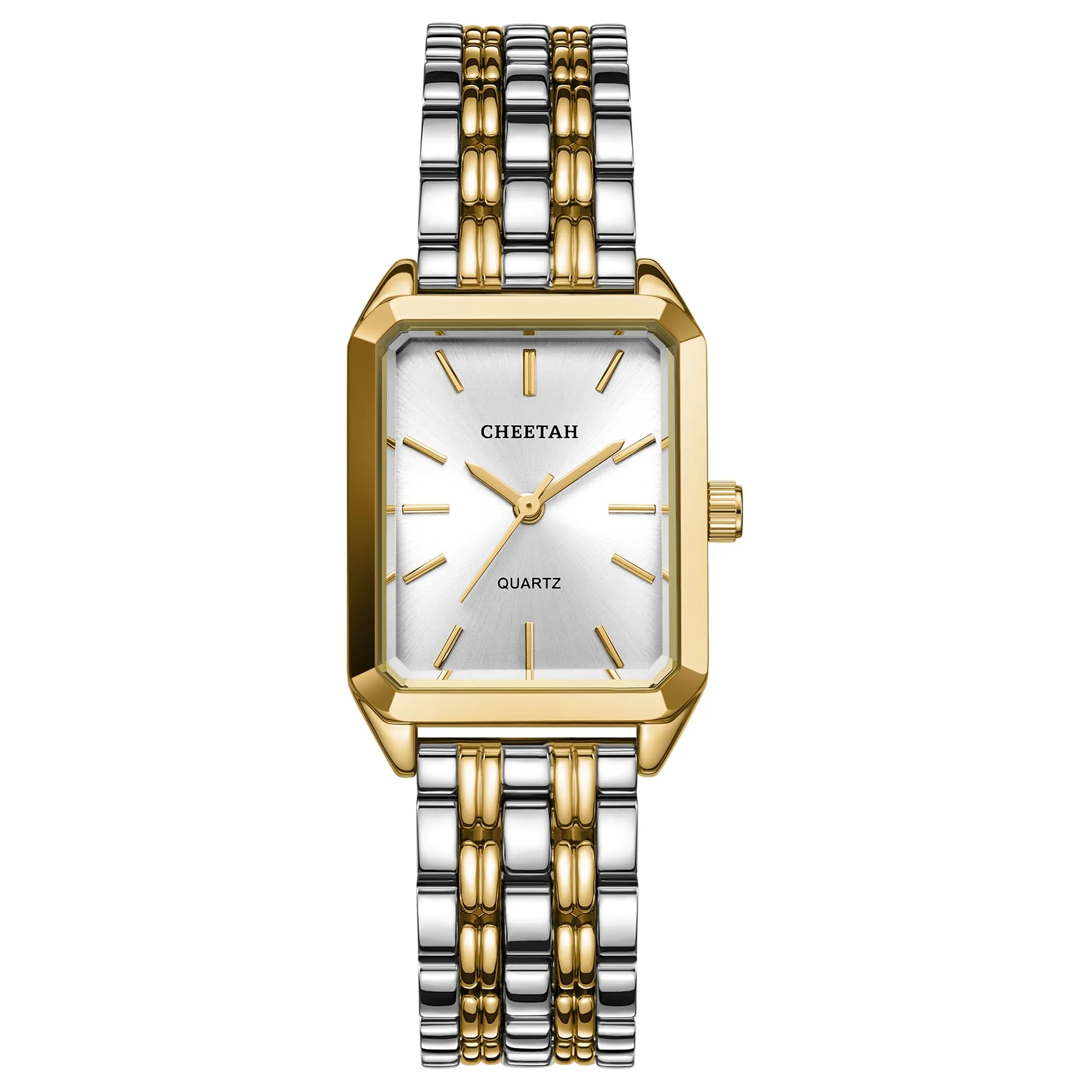 CHEETAH Eleganti Orologi Rettangolari da Donna: Orologio da Donna in oro con Quadrante Analogico in Stile Retrò, Ideale per Occasioni Formali – Orologio da Polso Analogico al Quarzo - immagine 1
