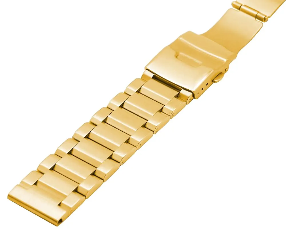 Kai Tian Cinturino in acciaio inossidabile a doppio lucchetto solido, cinturino metallico di ricambio per orologi con finitura spazzolata per uomo e donna 18mm 21mm 20mm 22mm 24mm 26mm Nero Argento - immagine 5