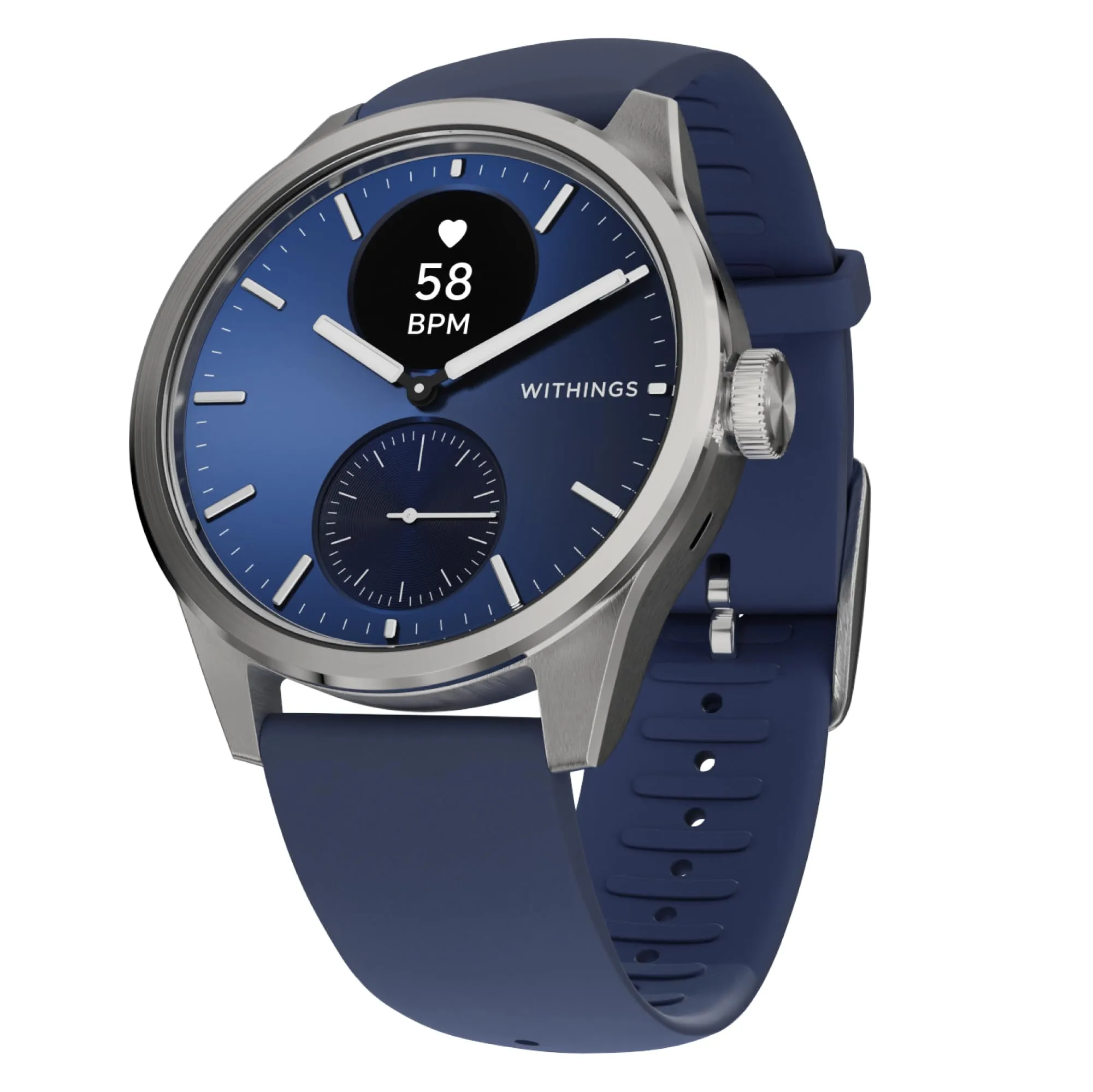 Withings ScanWatch 2, Smartwatch Hybrid, ECG, GPS Connesso, 42mm, Blu - immagine 1